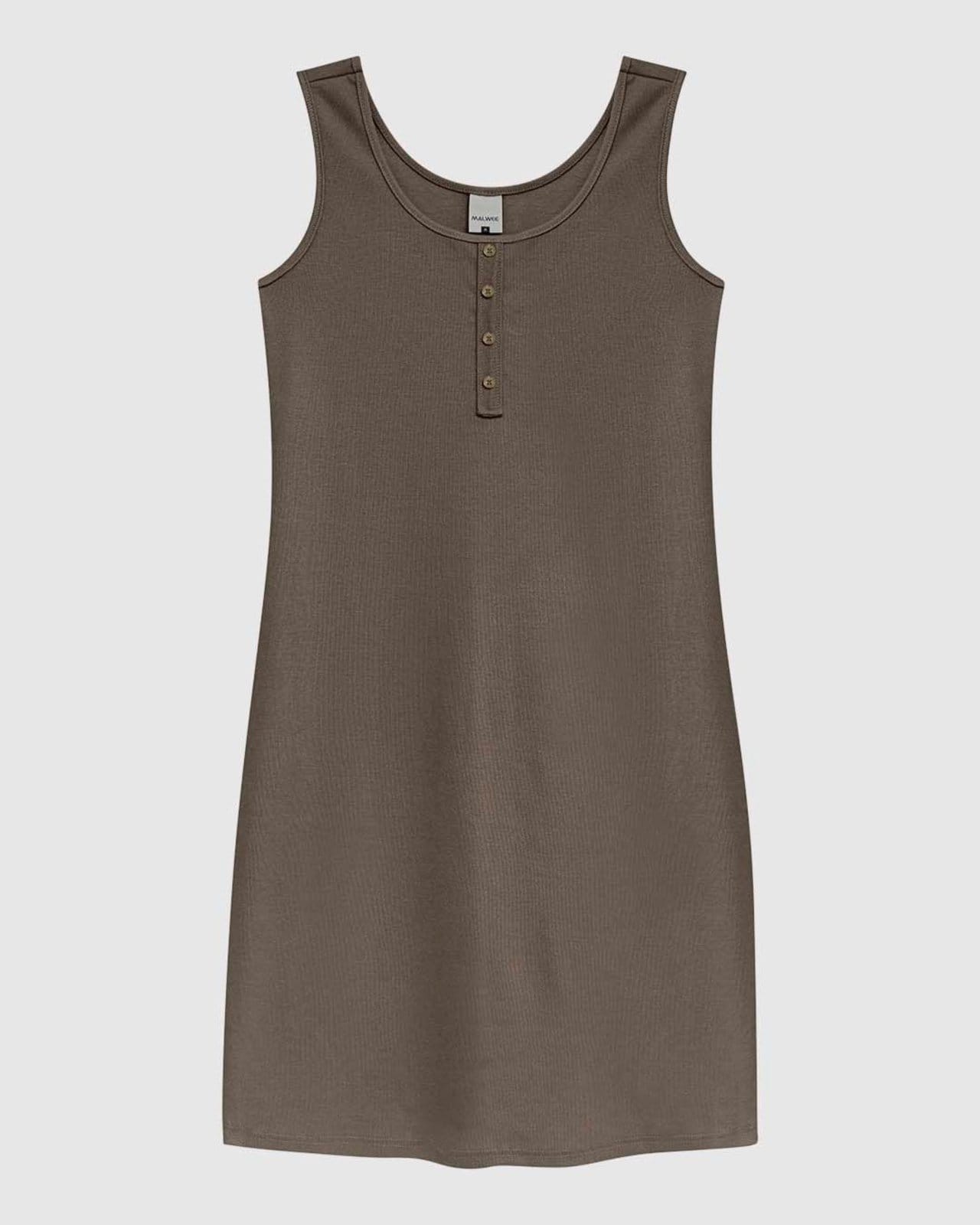 Vestido Feminino Botões Frontais Em Malha Algodão