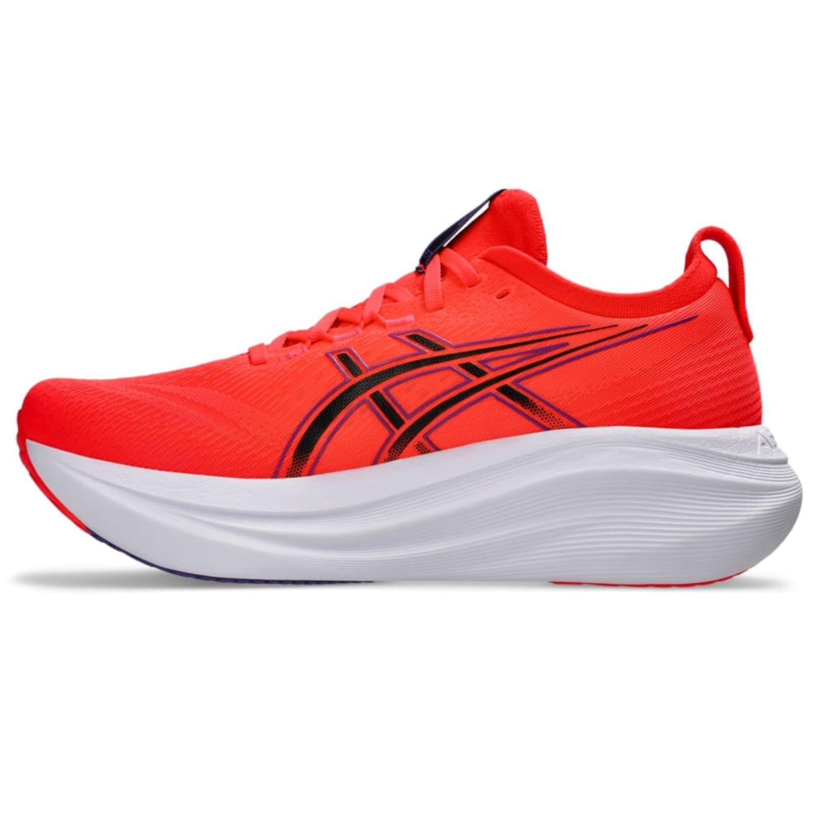 Vista 2 Tênis ASICS GEL-Nimbus 27 - Masculino Preto ASICS vermelho
