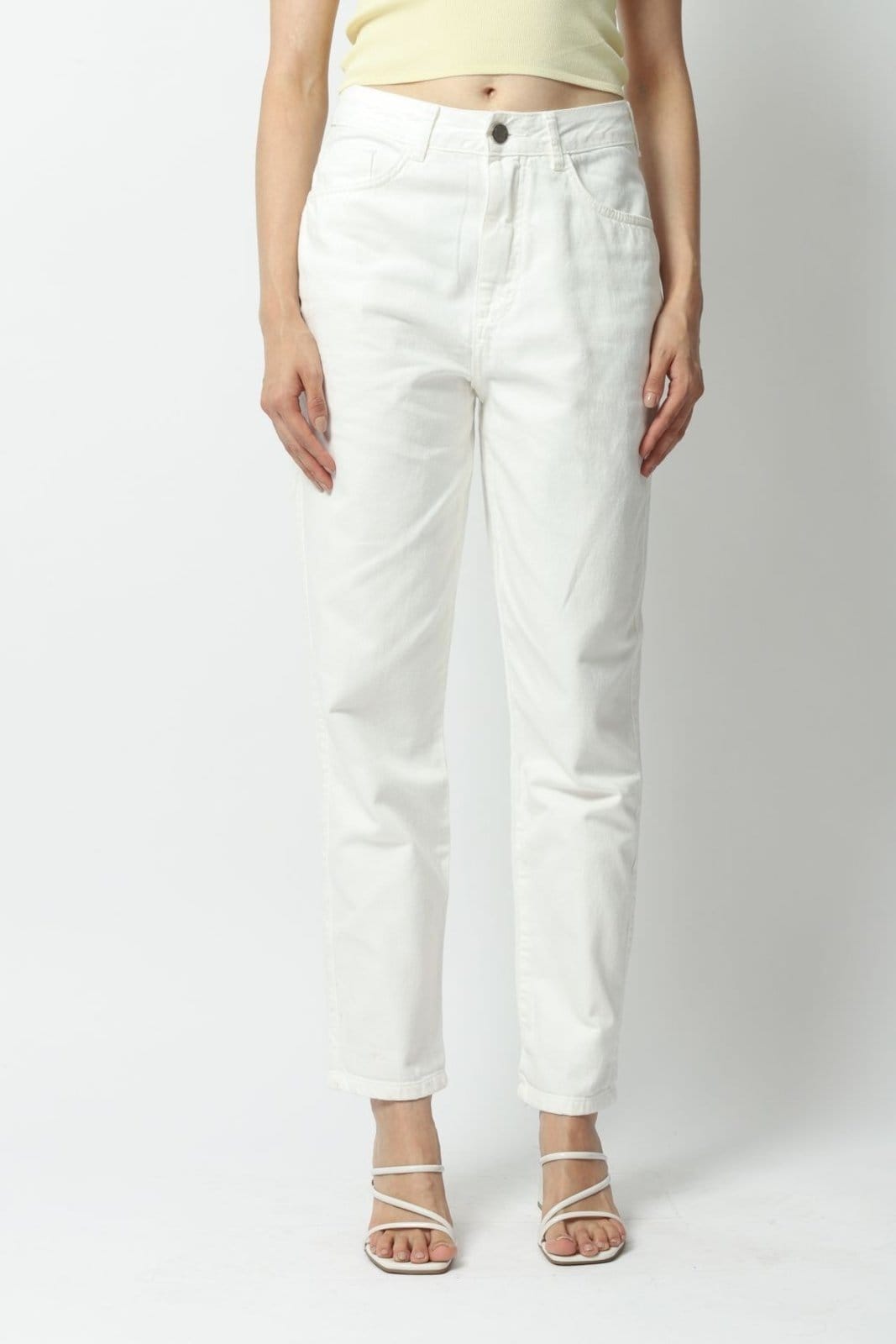 Vista 2 Calça Sarja Mom Off White 44 Gazzy off-white white