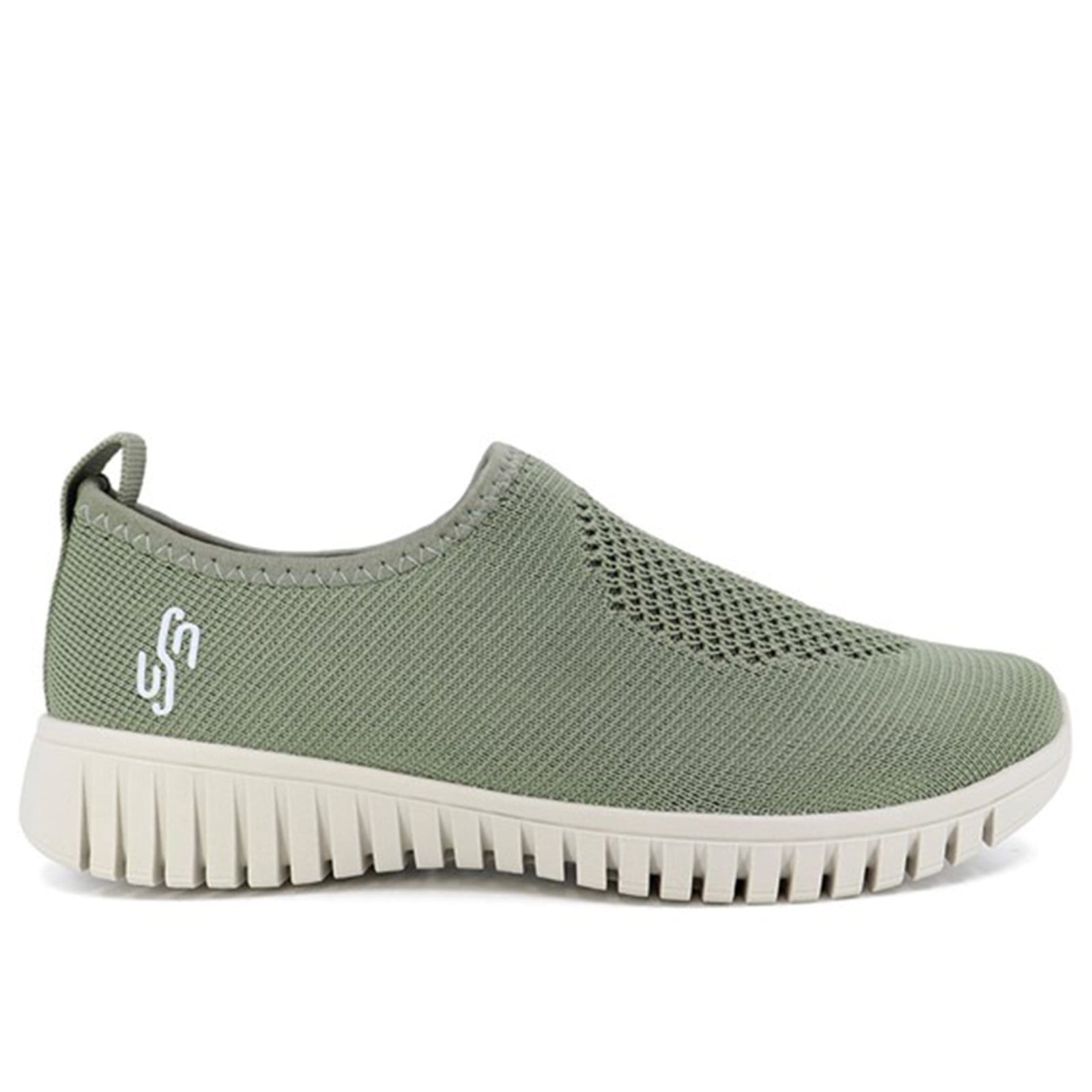 Vista principal Tênis Feminino Usaflex Slip-on Conforto Tricot AE2208 Salvia Usaflex verde