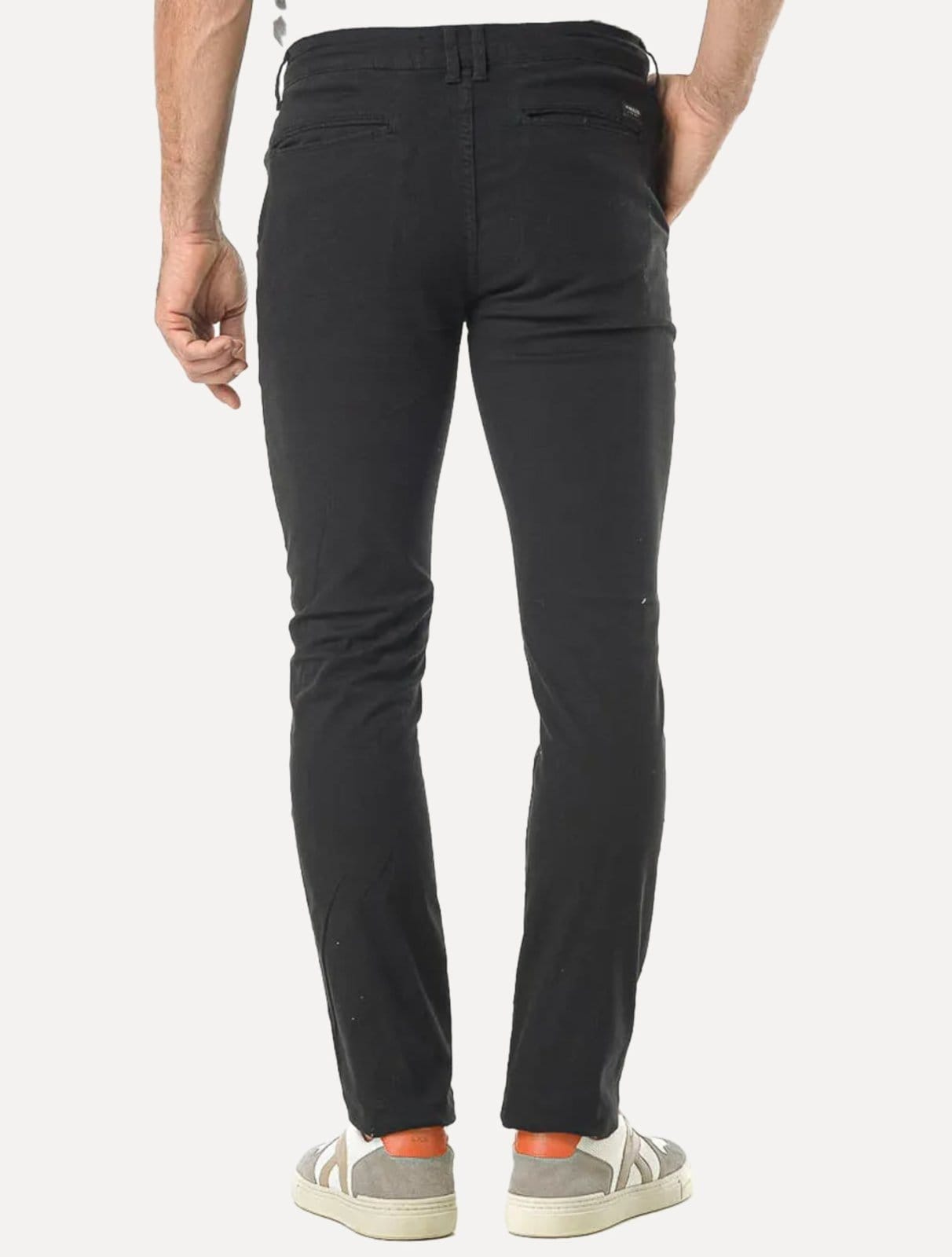 Vista 2 Calça King & Joe Sarja Masculina Slim Plaid Preta King & Joe preto