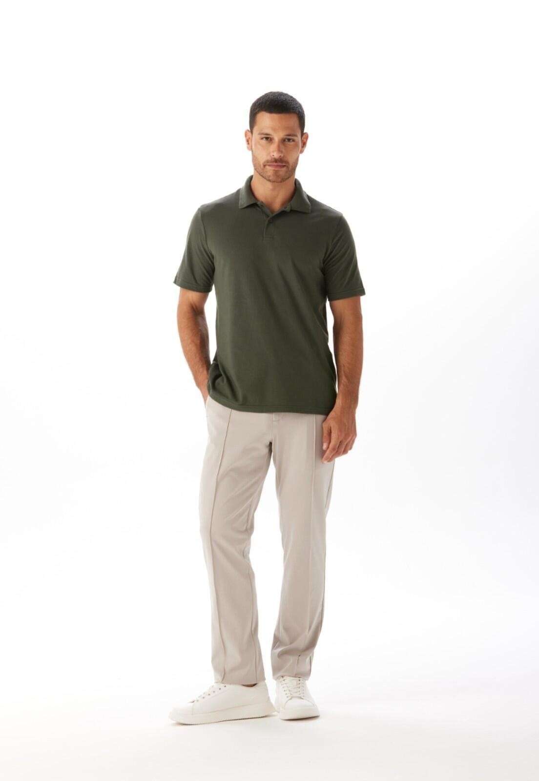 Calça Slim Com Nervuras Traymon Gelo