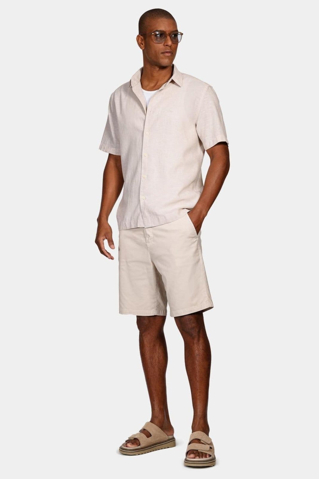 Vista 2 Camisa Aramis Aramis Regular Linho Algodão f Branco Aramis incolor