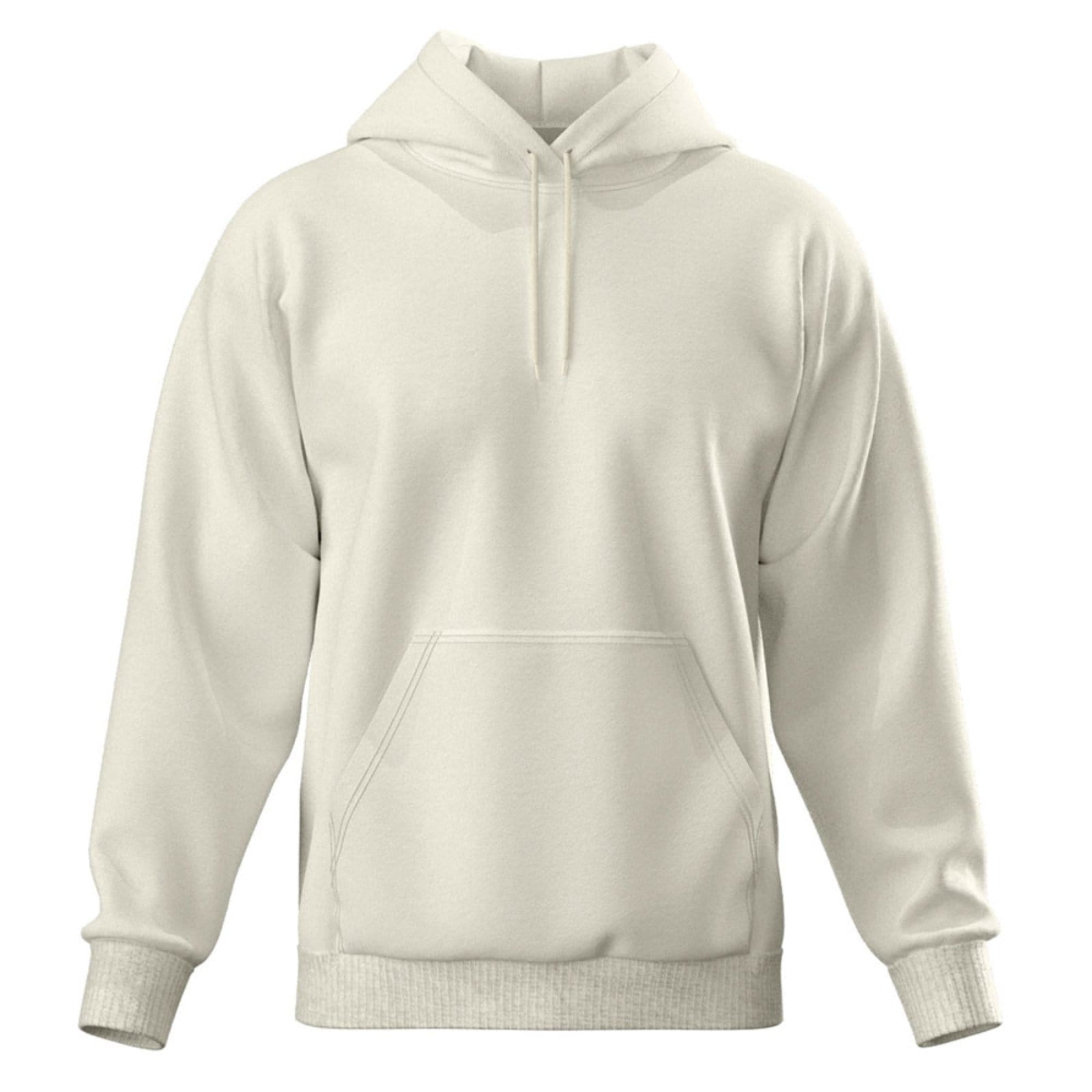 Vista 2 Kit 3 Blusa de Frio Moletom Liso Casaco Canguru Fechado Com Capuz Inverno Estiloso Relaxado bege/café/off-white