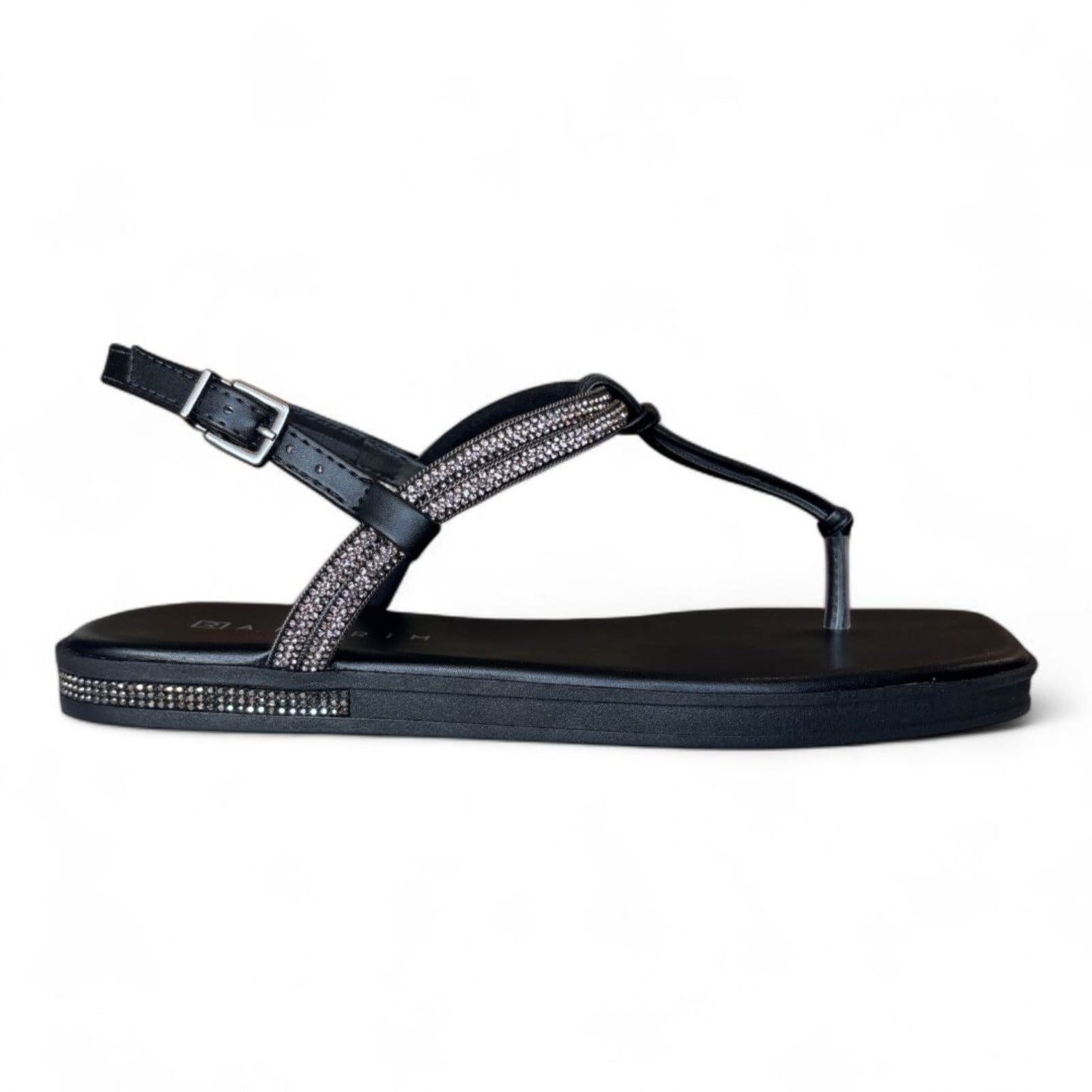 Vista 2 Sandália Rasteira Feminina Preta Ramarim 249103-4 RAMARIM preto