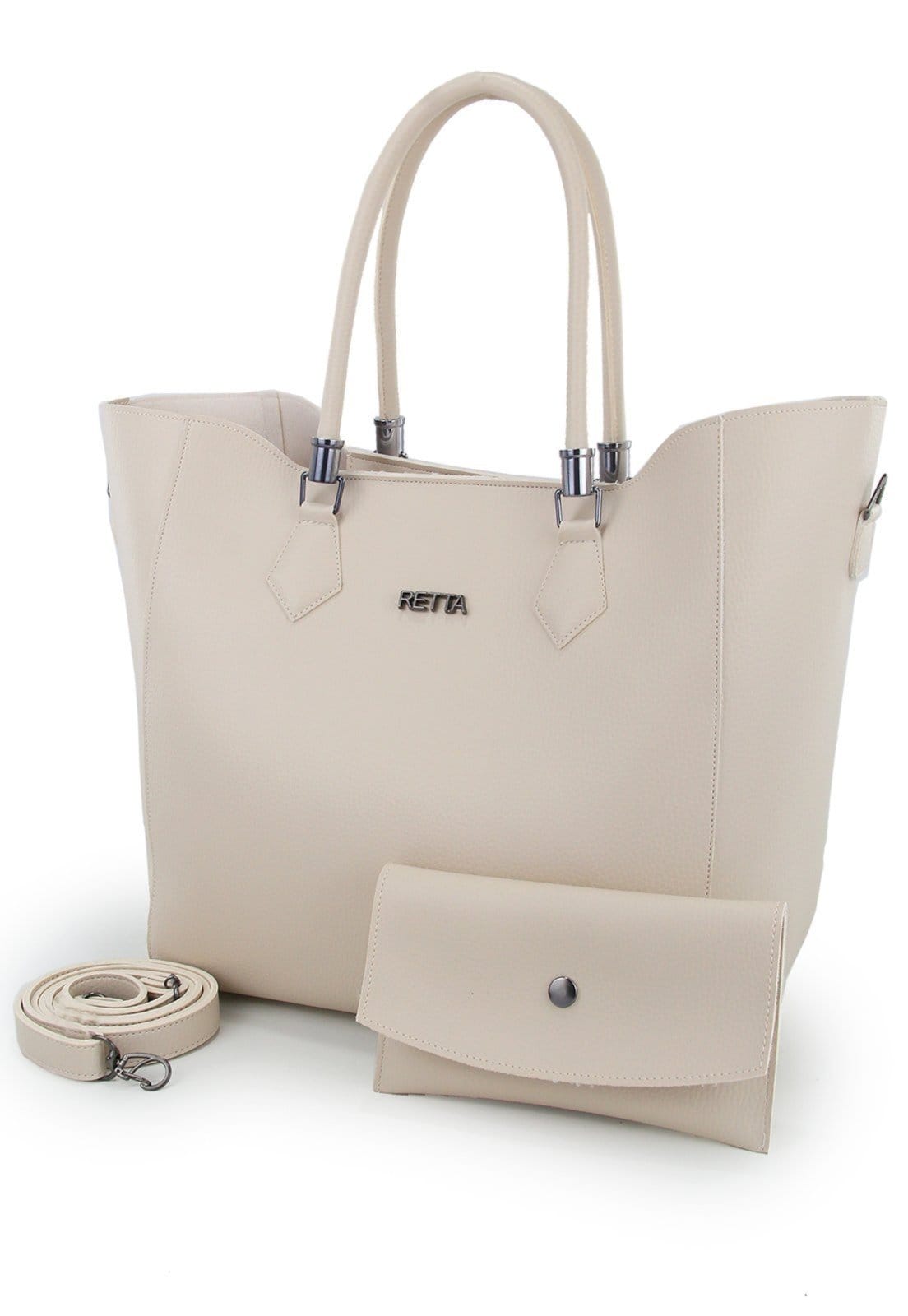 Bolsa Sacola Transversal e Necessarie Retta Marfim