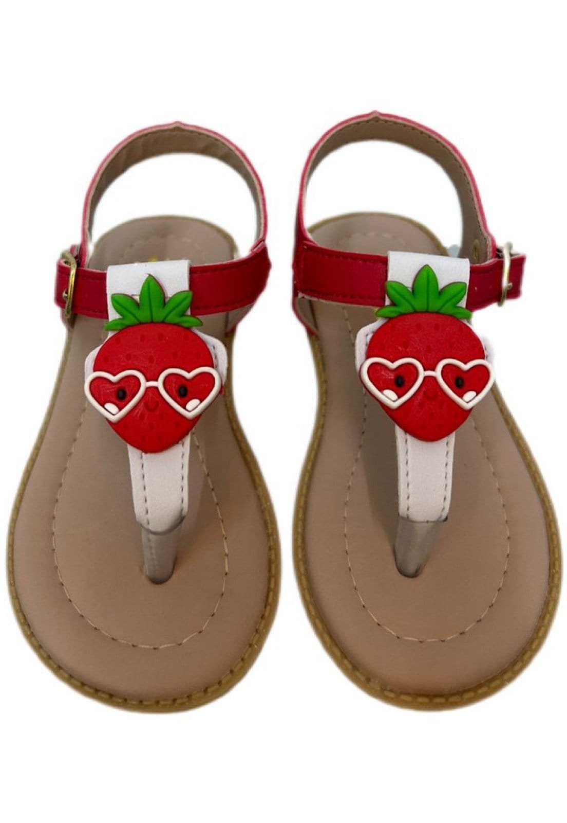 Vista 2 Infantil - Sandalia Solzim de Dedinho morango SOLZIM CALÇADOS vermelho