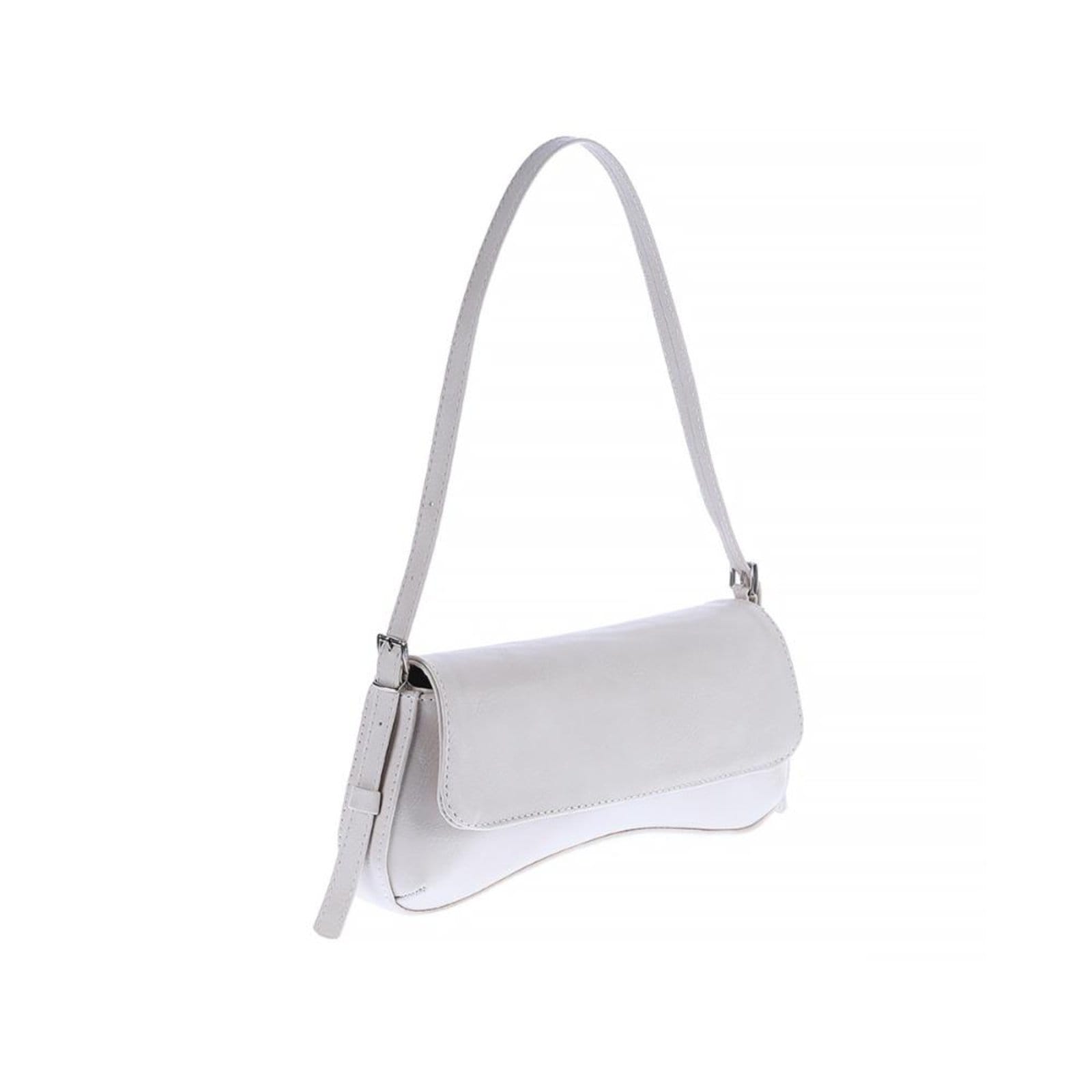 Vista 2 Megan - Bolsa Baguete Minimalista Off White Off-white Damannu Shoes off-white white