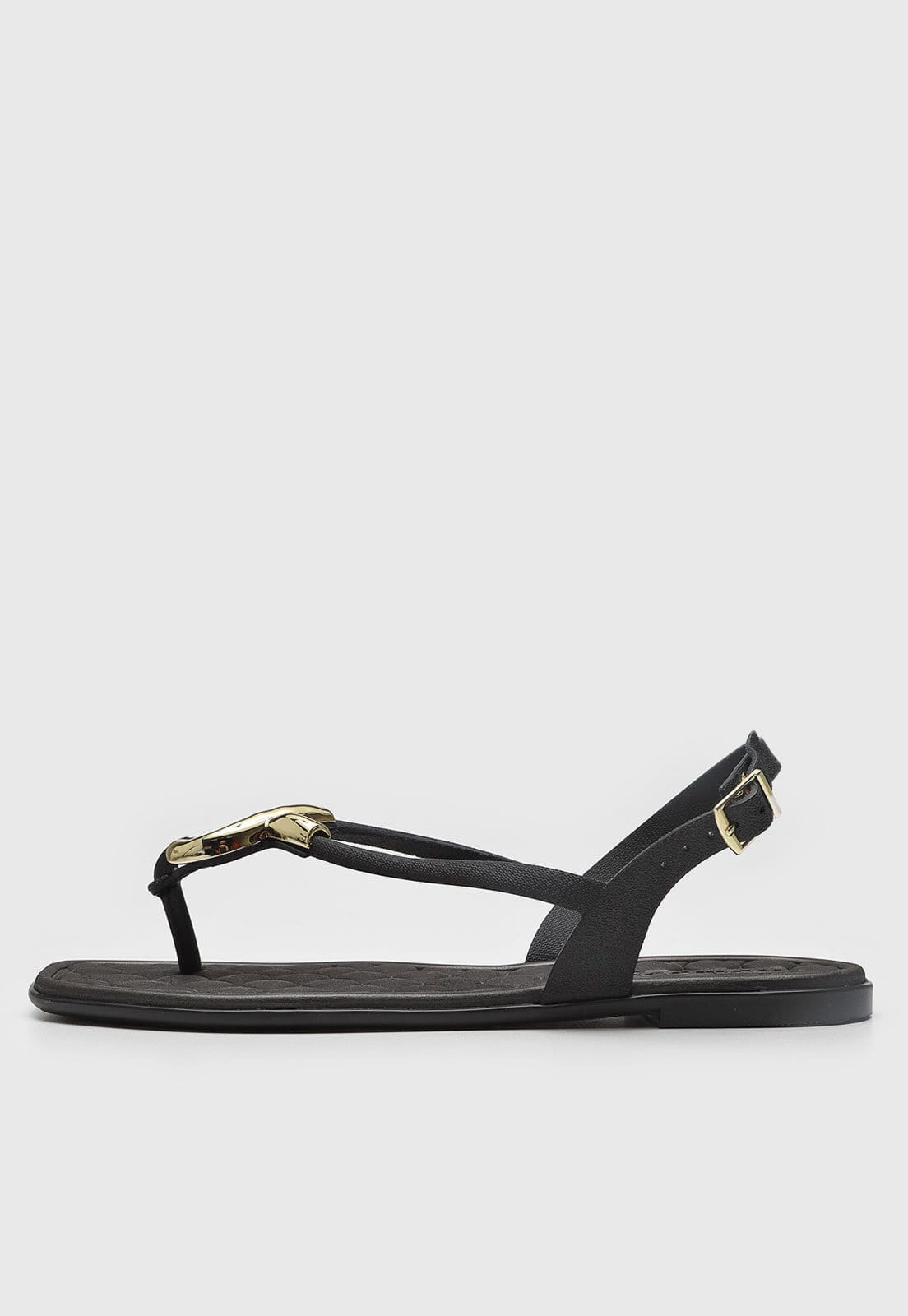 Vista principal Rasteira Fechada Feminina Moleca Bico Quadrado Preta MOLECA preto