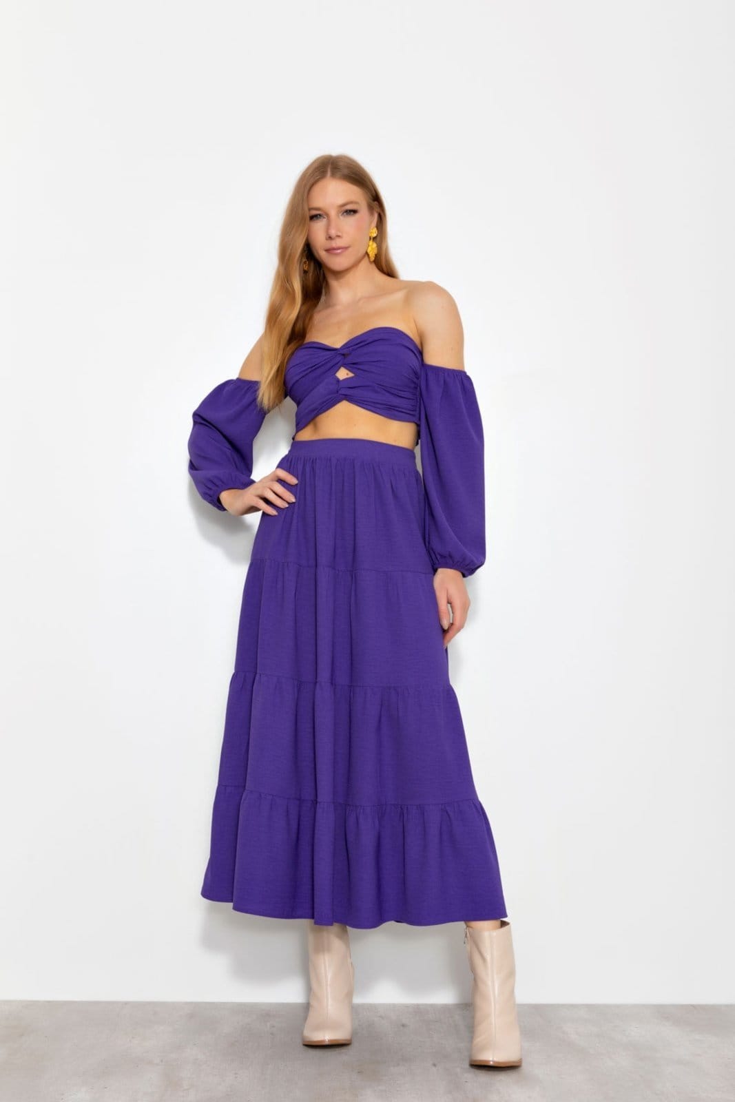 Vista 2 Saia Vanibele Super Midi Púrpura Vanibele roxo púrpura