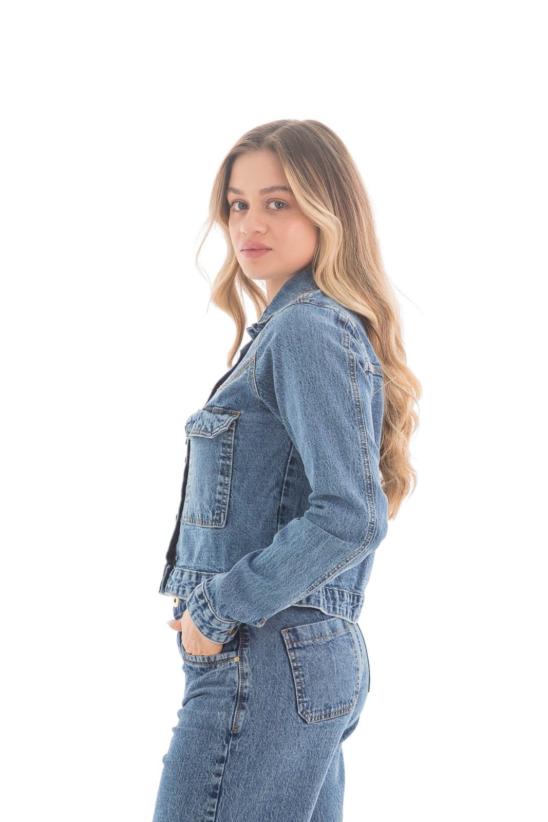 Vista 2 Jaqueta Jeans Feminina Arauto Comfy ARAUTO JEANS azul