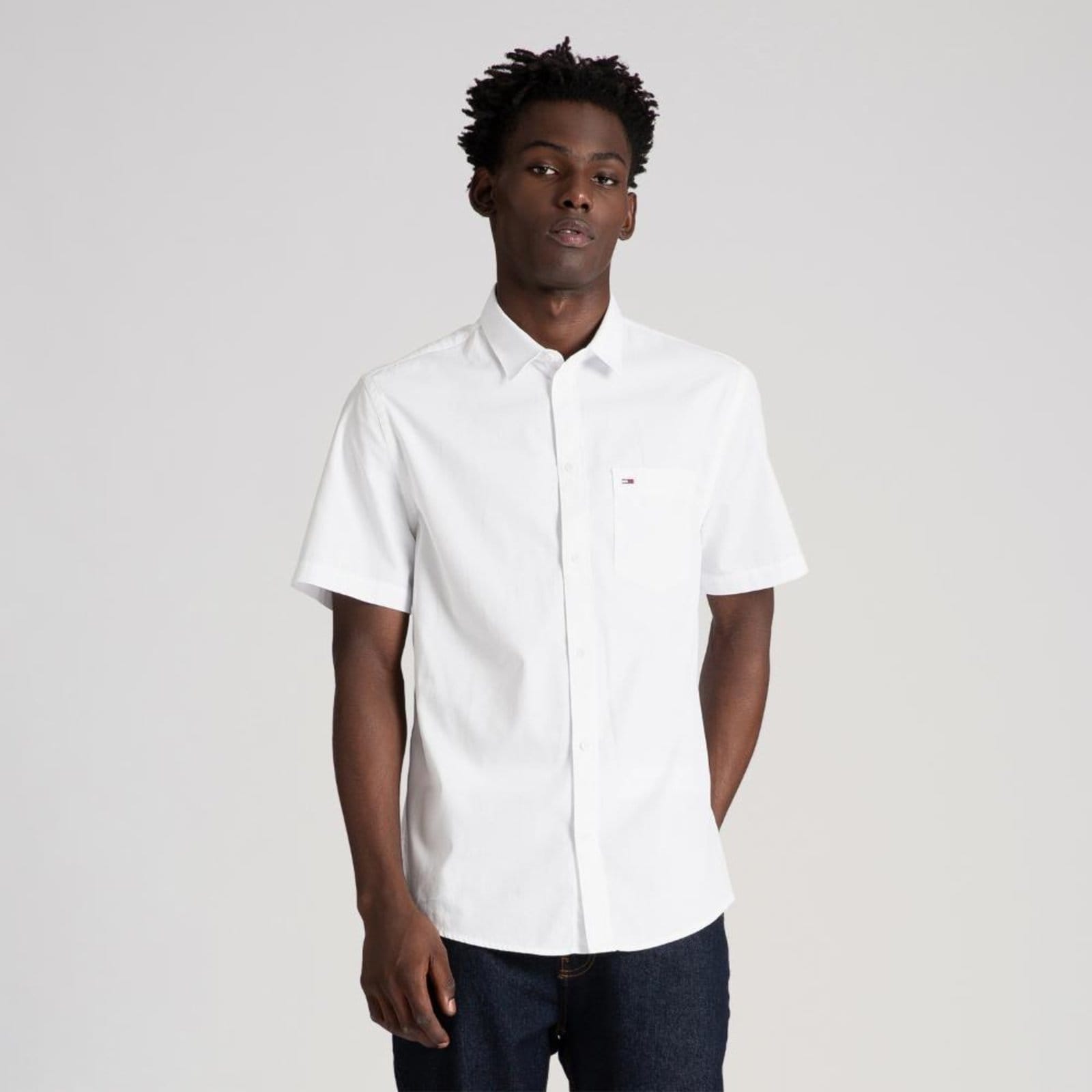 Vista principal Camisa Clássica Manga Curta Tommy Jeans - EEG Tommy Jeans branco