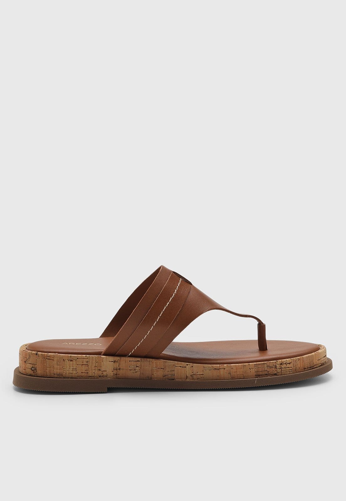 Vista 2 Rasteira Feminina Arezzo Tira Larga Fivela Arezzo marrom