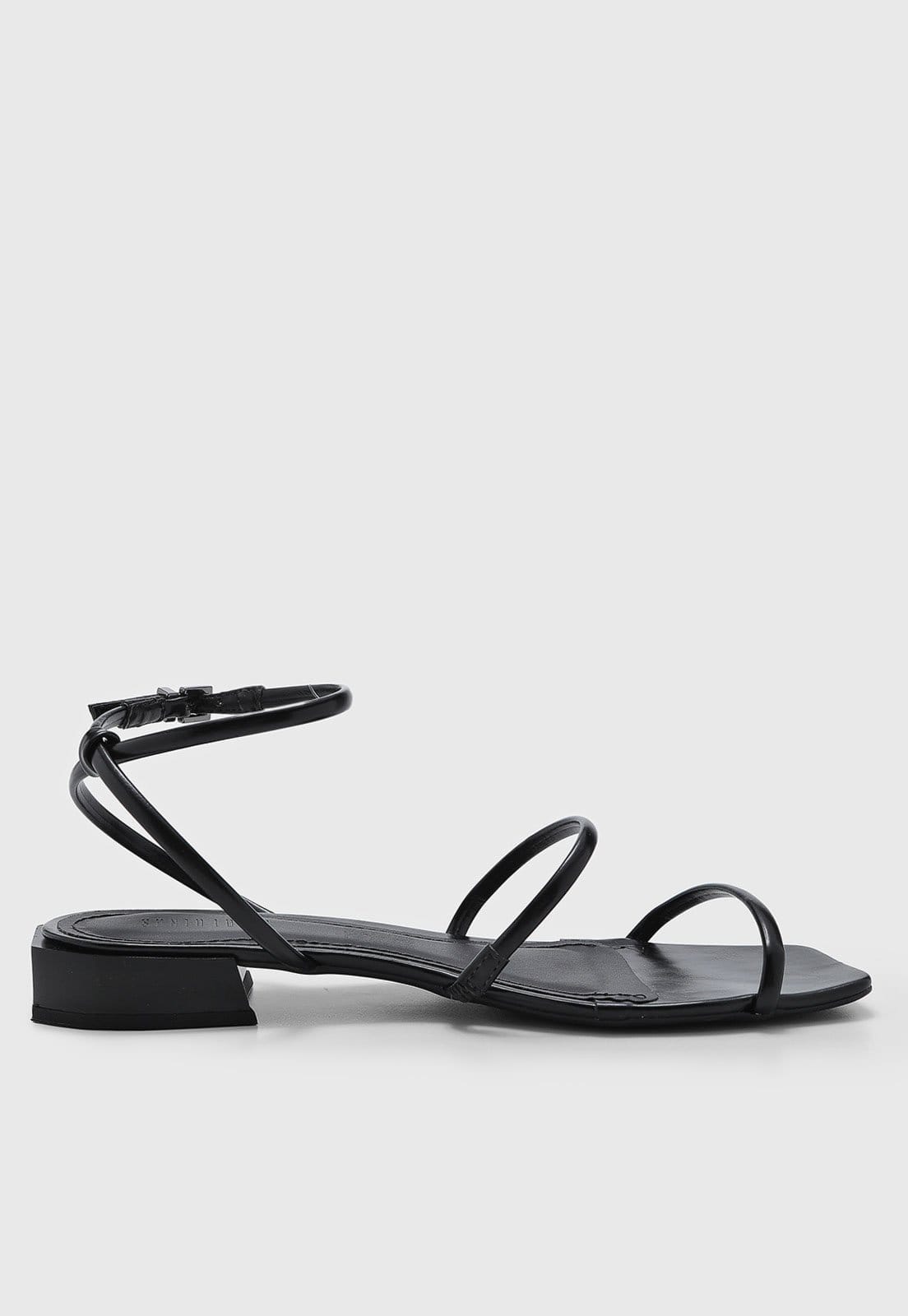 Vista 2 Sandália Feminina Santa Lolla Salto Baixo Tiras Preta Santa Lolla preto
