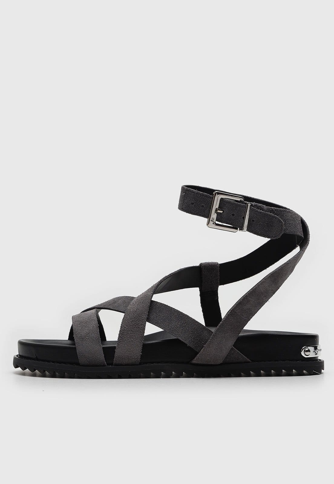 Rasteira Flat Jorge Bischoff Suede Grafite