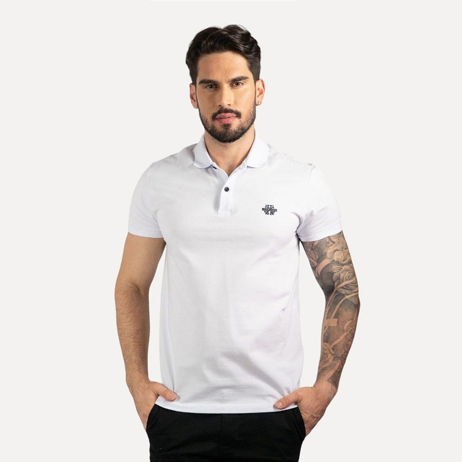 Camisa Polo John John Light Logo Branca