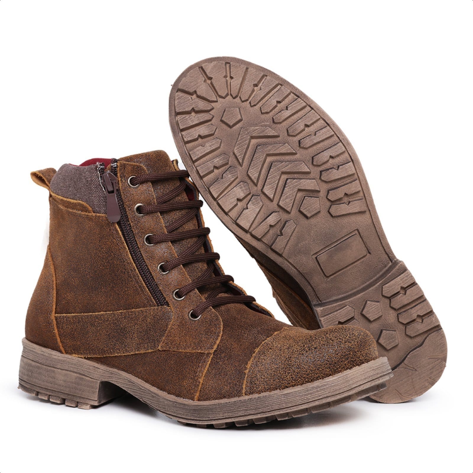 Vista principal Bota Masculina Coturno Couro Casual Adventure Gasto Hype café