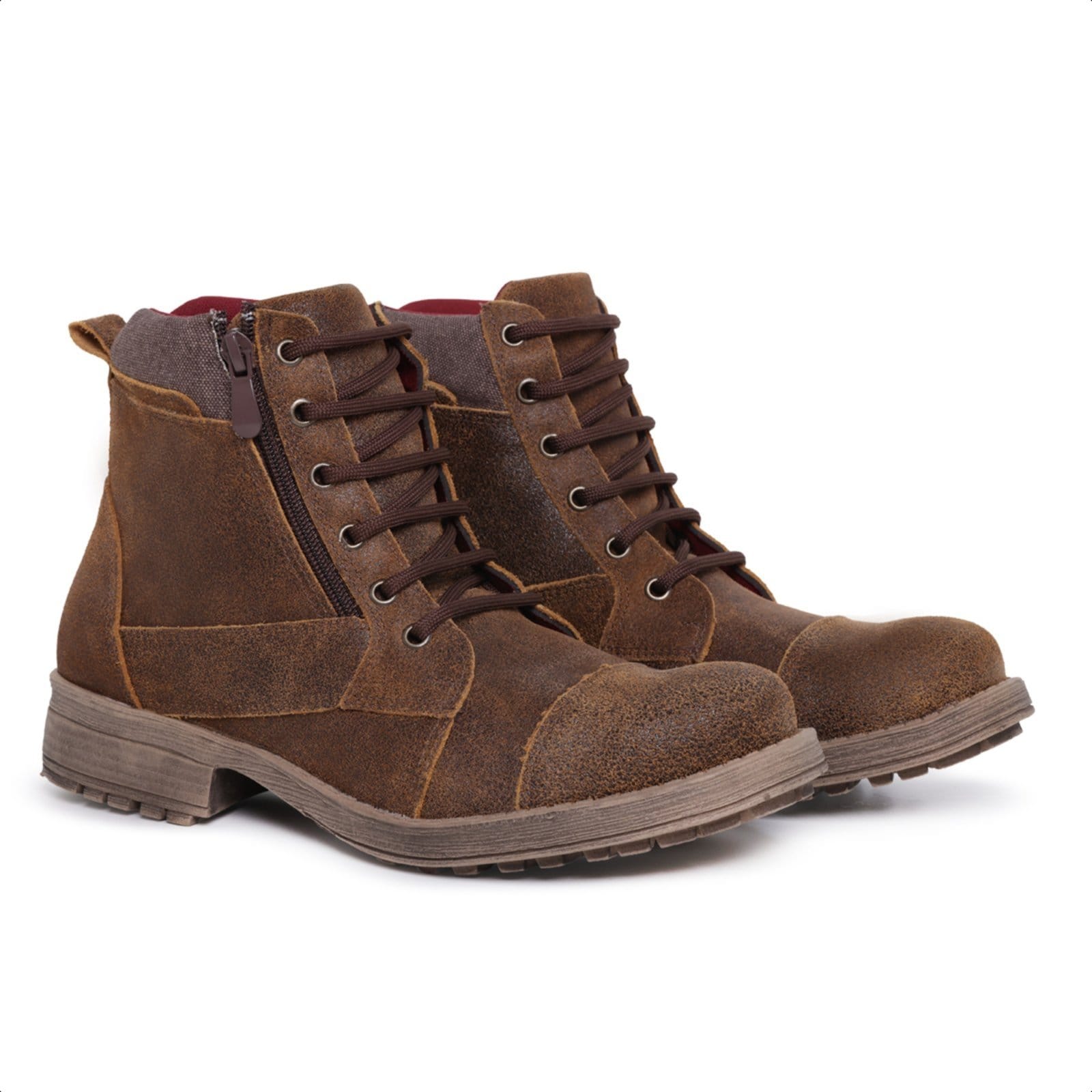 Vista 2 Bota Masculina Coturno Couro Casual Adventure Gasto Hype café
