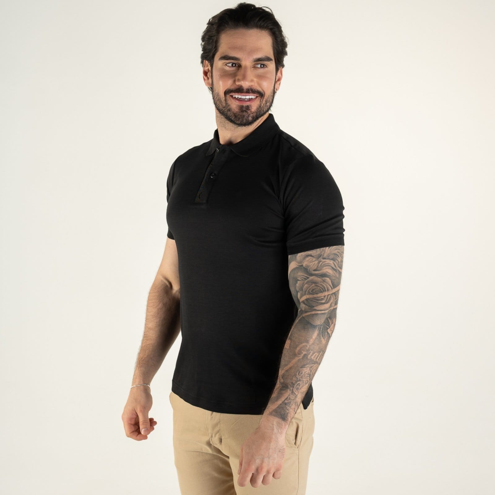 Vista 2 Camisa Polo Calvin Klein Liquid Touch Smooth Preta Calvin Klein preto