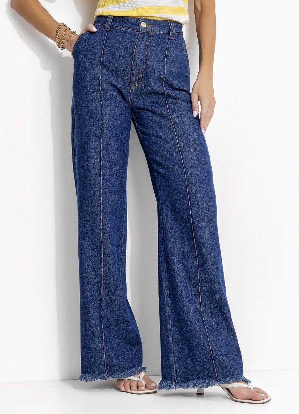 Calça Em Jeans Escuro