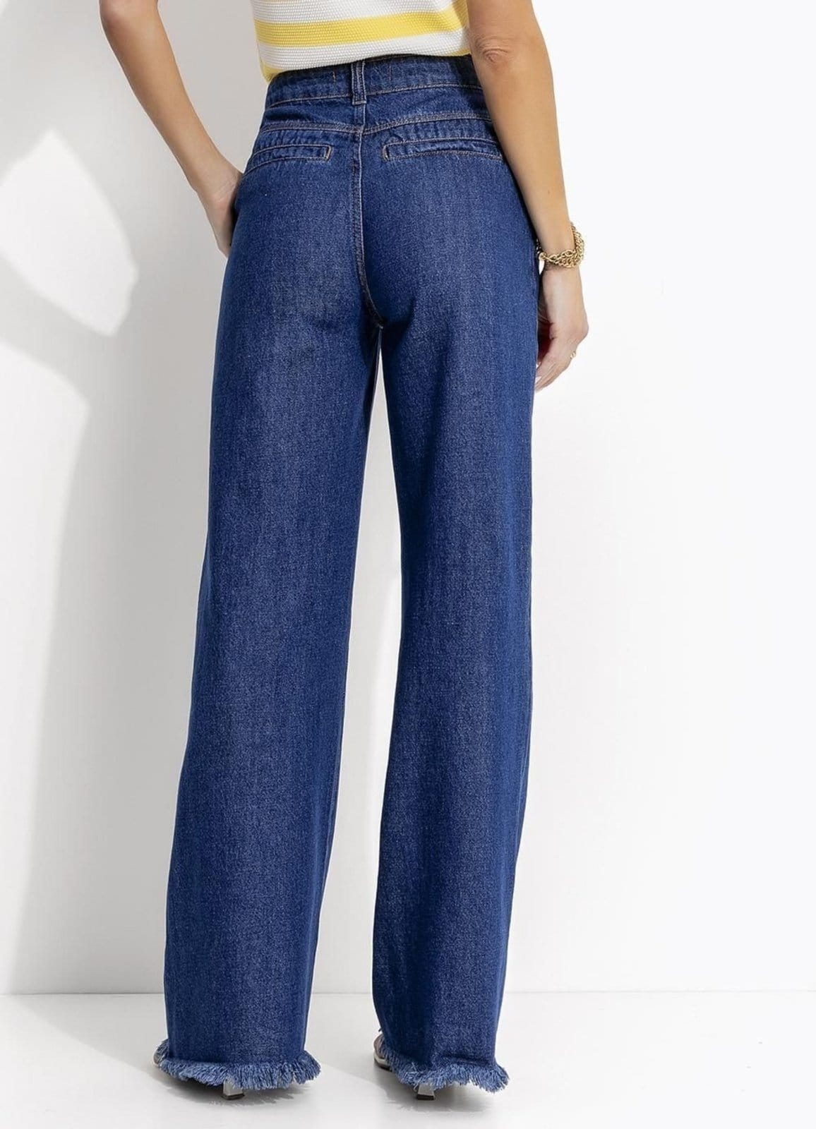 Vista 2 Calça Em Jeans Escuro Quintess azul