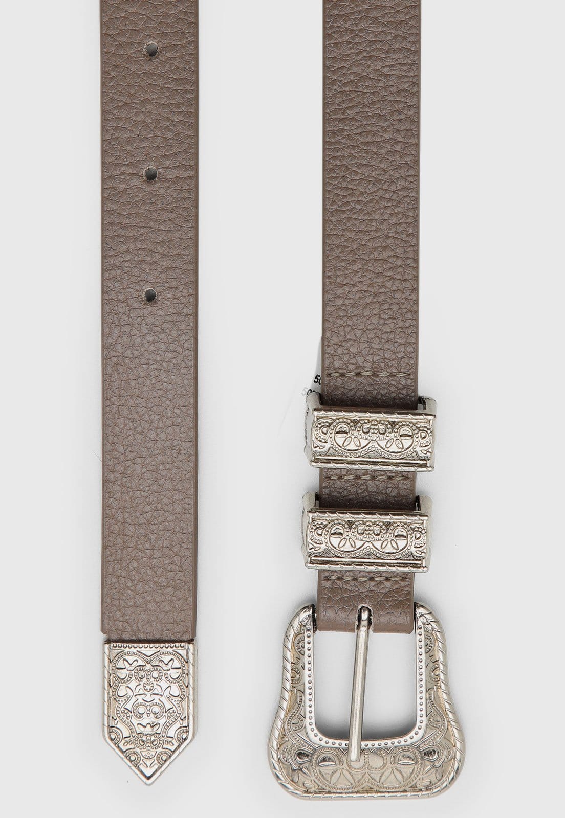 Vista 2 Cinto Feminino Luiza Barcelos Viena Ponteira Metálica Luiza Barcelos marrom