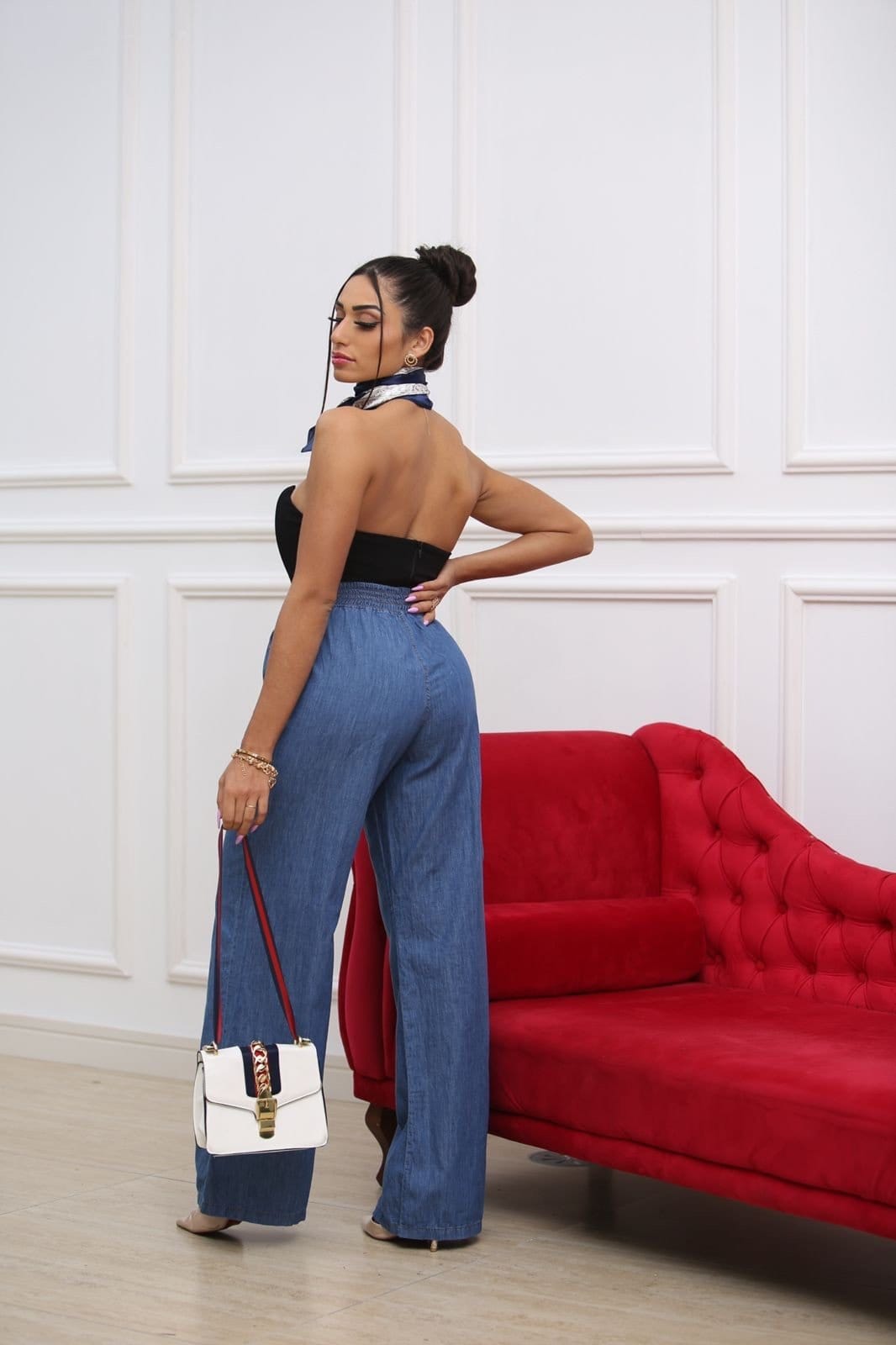 Vista 2 Calça Cabanafree Jeans Pantalona Cabanafree azul