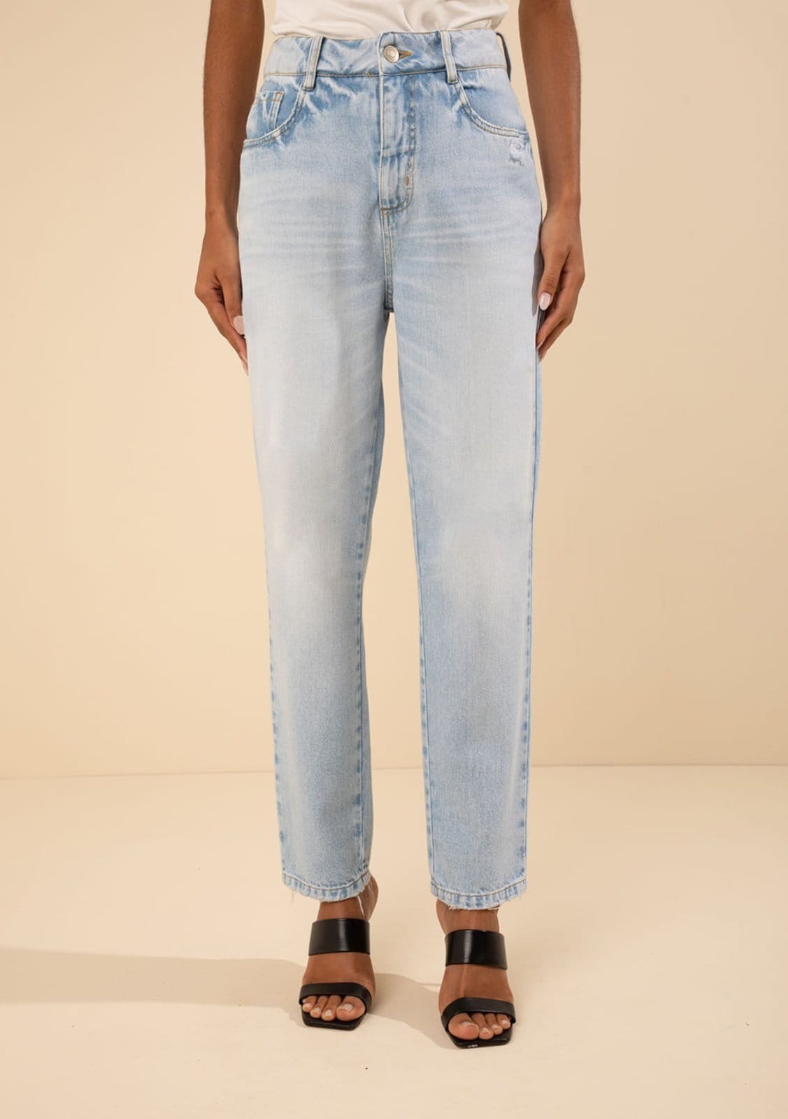 Vista 2 Calça Morena Rosa Mom Média Azul Morena Rosa azul rosa