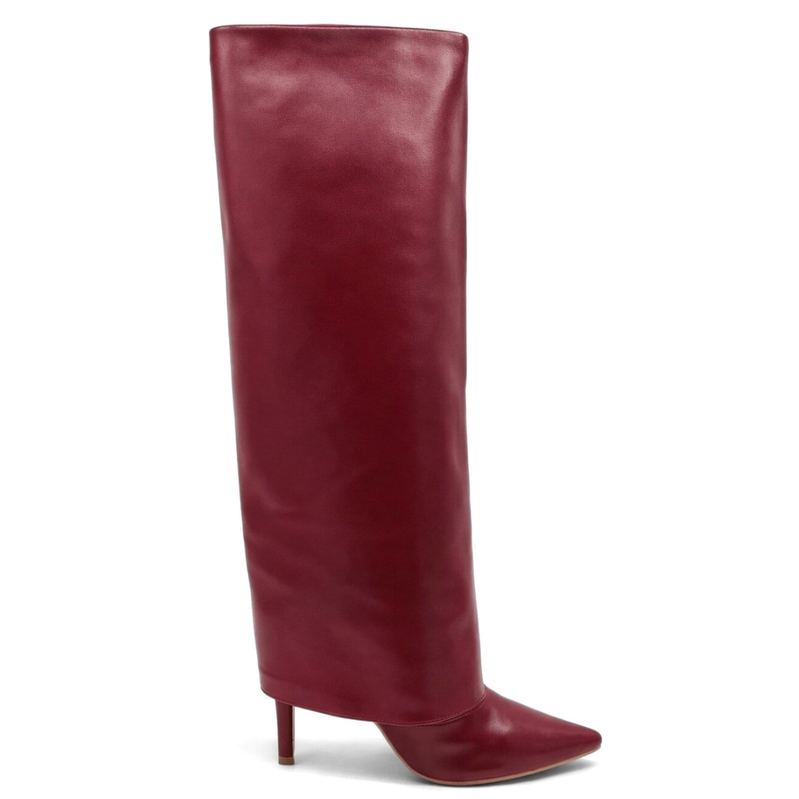 Vista principal Bota Feminina Cano Alto Com Capa Salto Fino Conforto e Estilo 1796 Hannah Footwear vinho