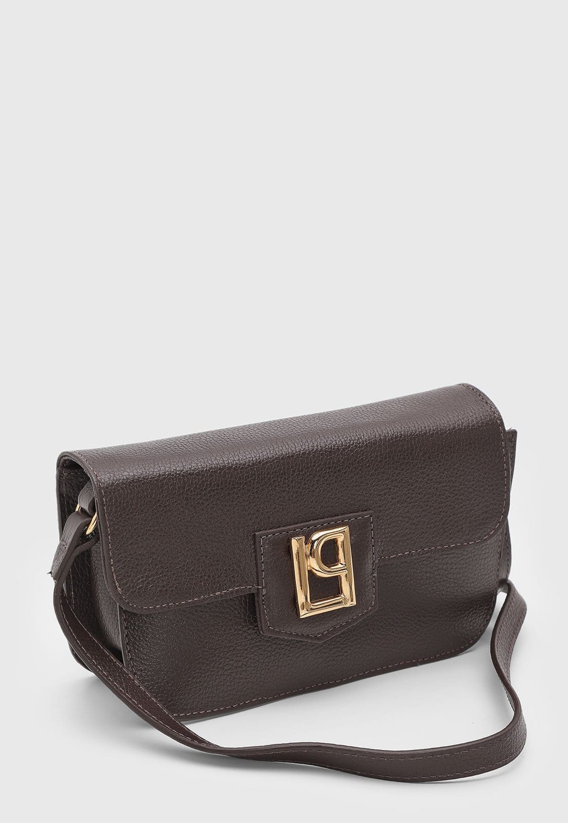 Vista 2 Bolsa Feminina Lança Perfume Fecho Metálico Escuro Lança Perfume marrom