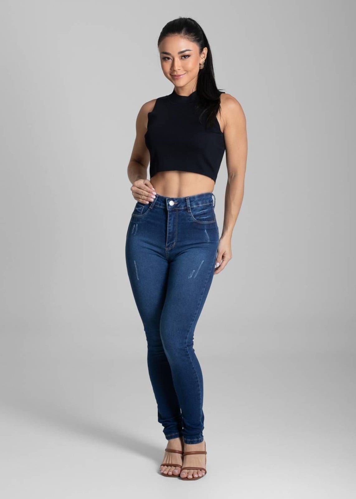 Vista 2 Calça Jeans Sawary Super Lipo - 281964 Sawary azul