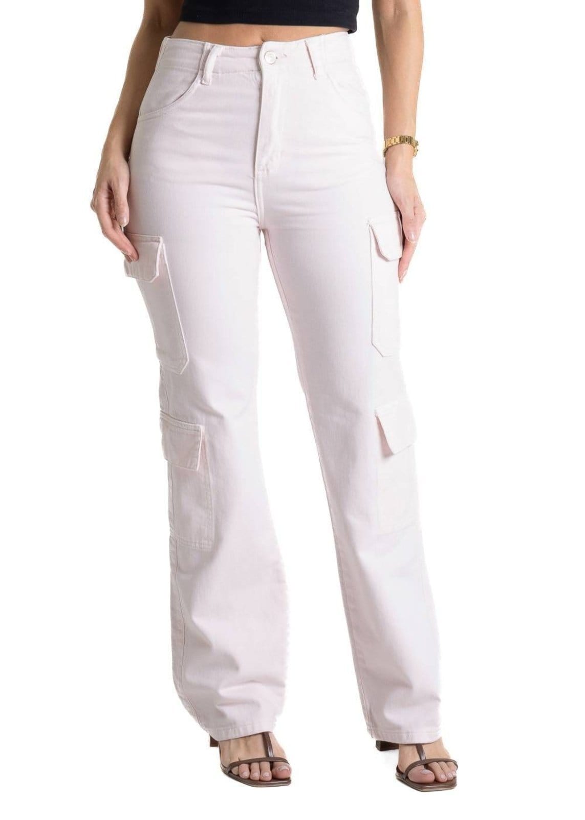 Vista principal Calça Sarja Sawary Reta - 281967 Sawary rosa