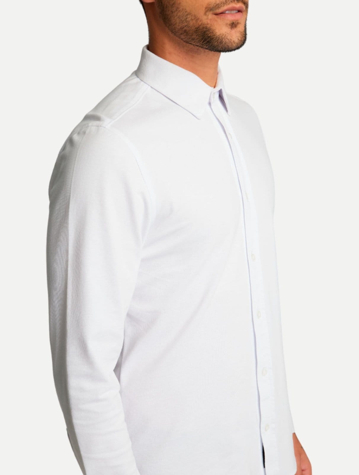 Vista 2 Camisa King & Joe Regular Malha ML CS23308 Branca King E Joe branco