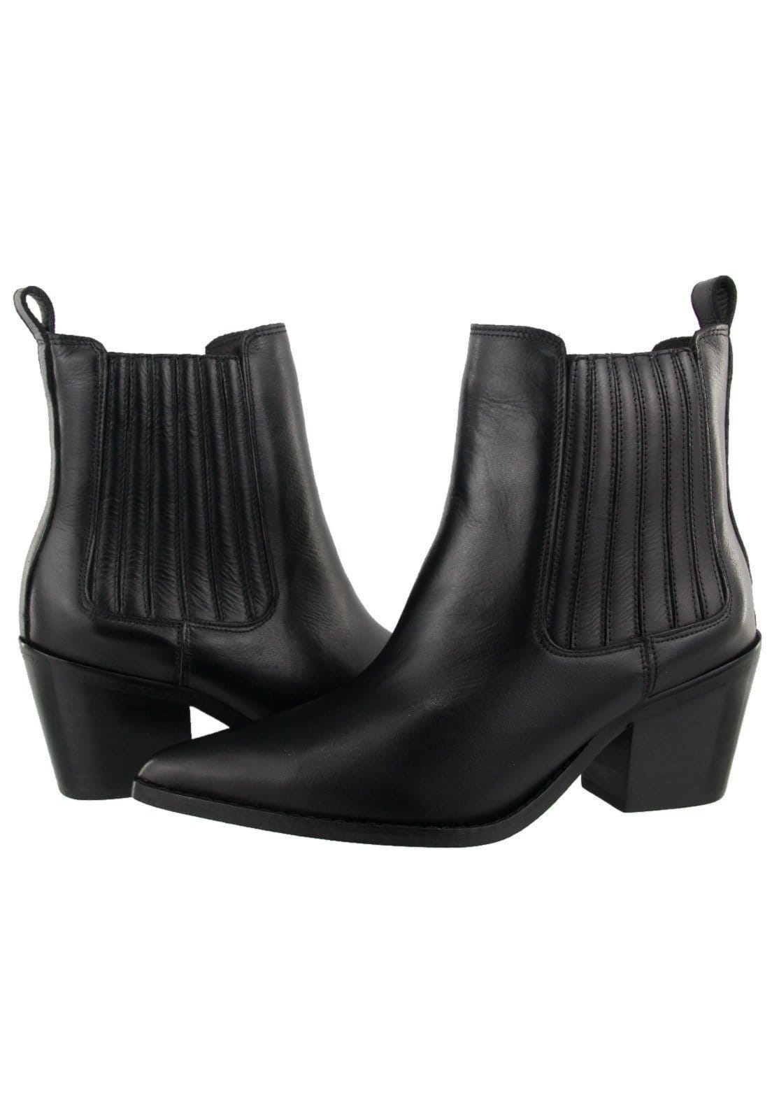 Vista 2 Bota Chelsea Texana Country Em Couro Feminina Bico Fino Maria Paula MARIA PAULA preto