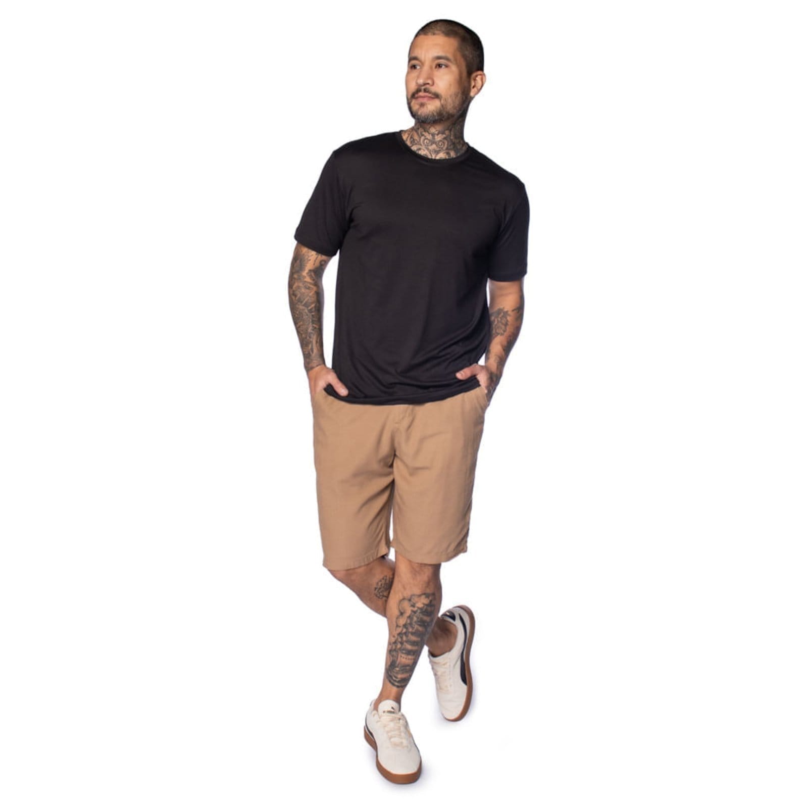 Vista 2 Bermuda Masculina Dixie Reta Alfaiataria Dixie caramelo