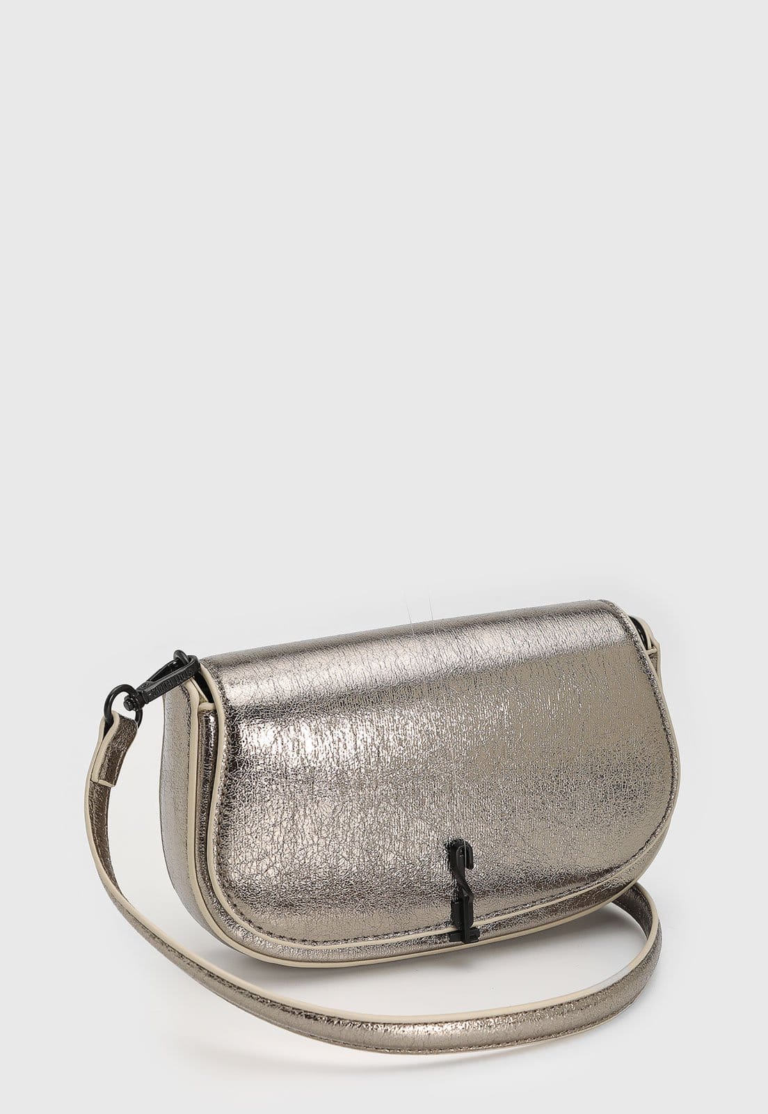 Vista 2 Bolsa Feminina Santa Lolla Média Metalizada Santa Lolla prata