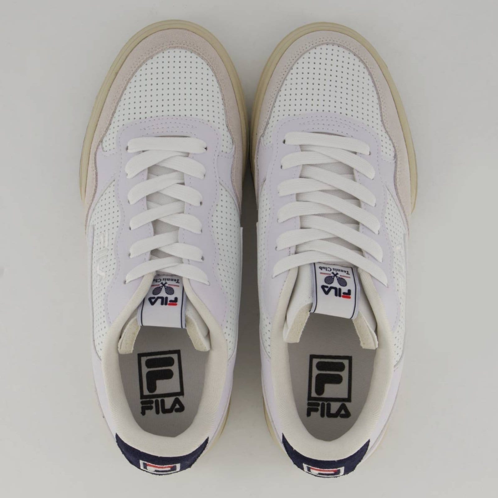Vista 2 Tênis Fila Original Fitness Tennis Club II e Marinho Fila branco