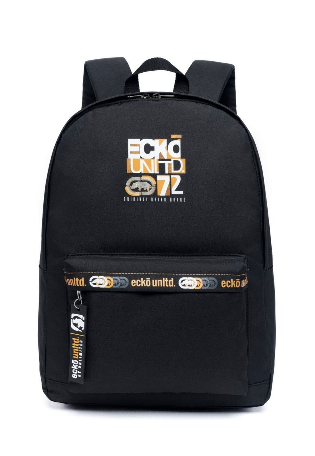 Mochila Ecko Masculina Preta Casual Escolar Estampa Frontal