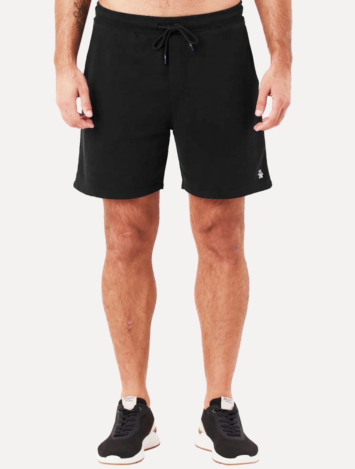 Bermuda Original Penguin Masculina Moletom Slim Patch Preta