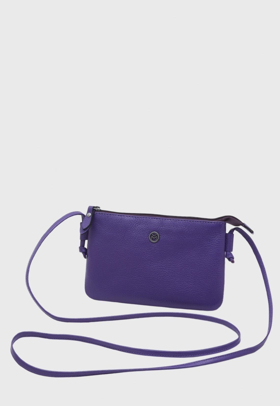 Vista principal Bolsa Transversal de Couro Mariart Onix Blueberry Mariart roxo