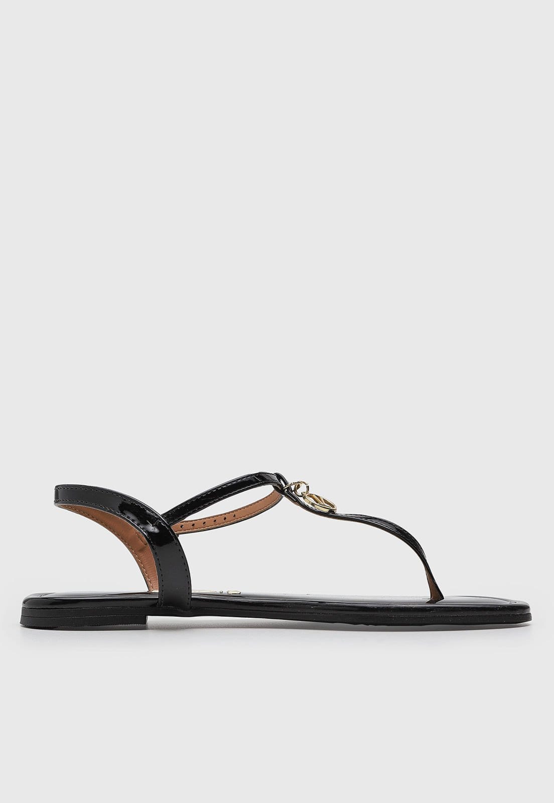 Vista 2 Rasteira Feminina Vizzano Fechada Detalhe Metálico Preta VIZZANO preto