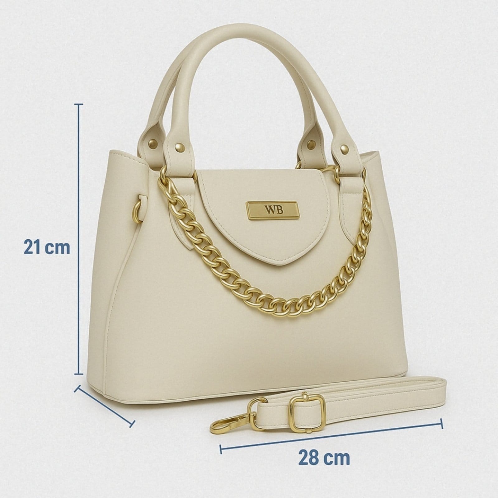 Vista 2 Bolsa Média Willibags Com Corrente Dourada - Gelo WILLIBAGS branco