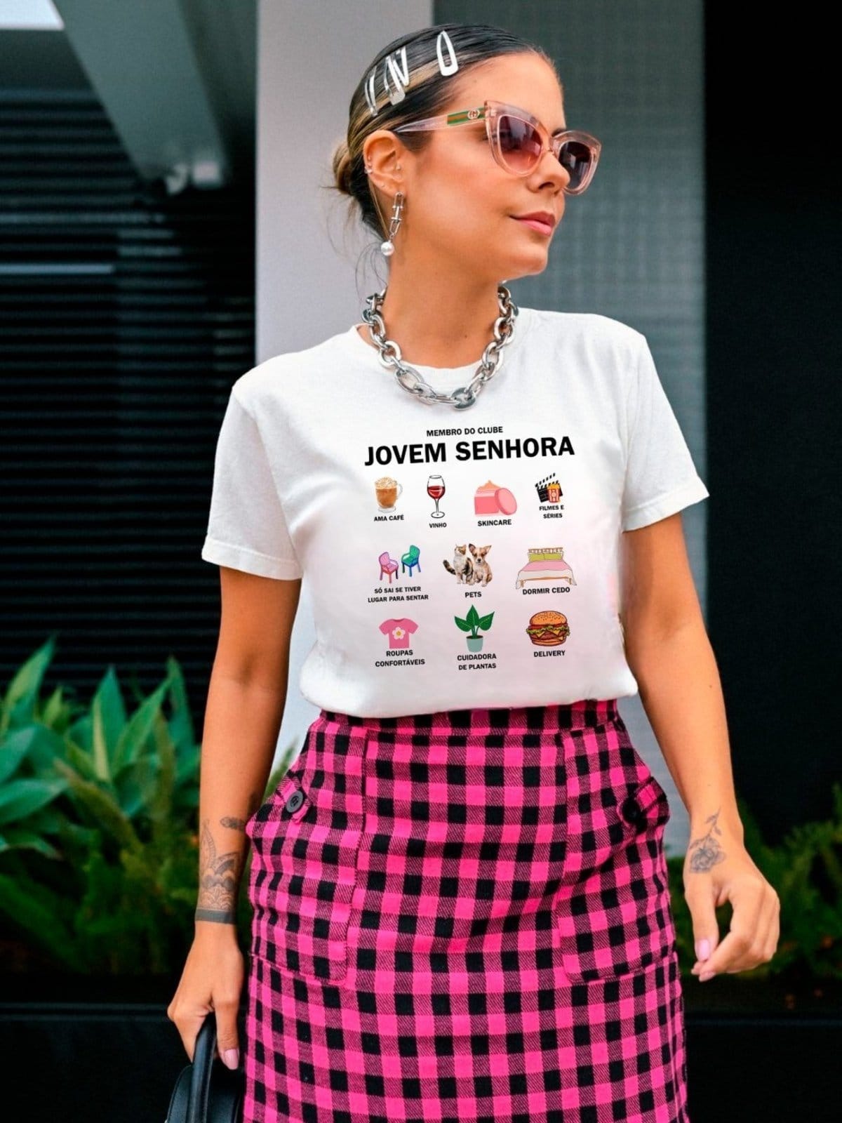 Camiseta Feminina Cianitas Branca Estampa Jovem Senhora