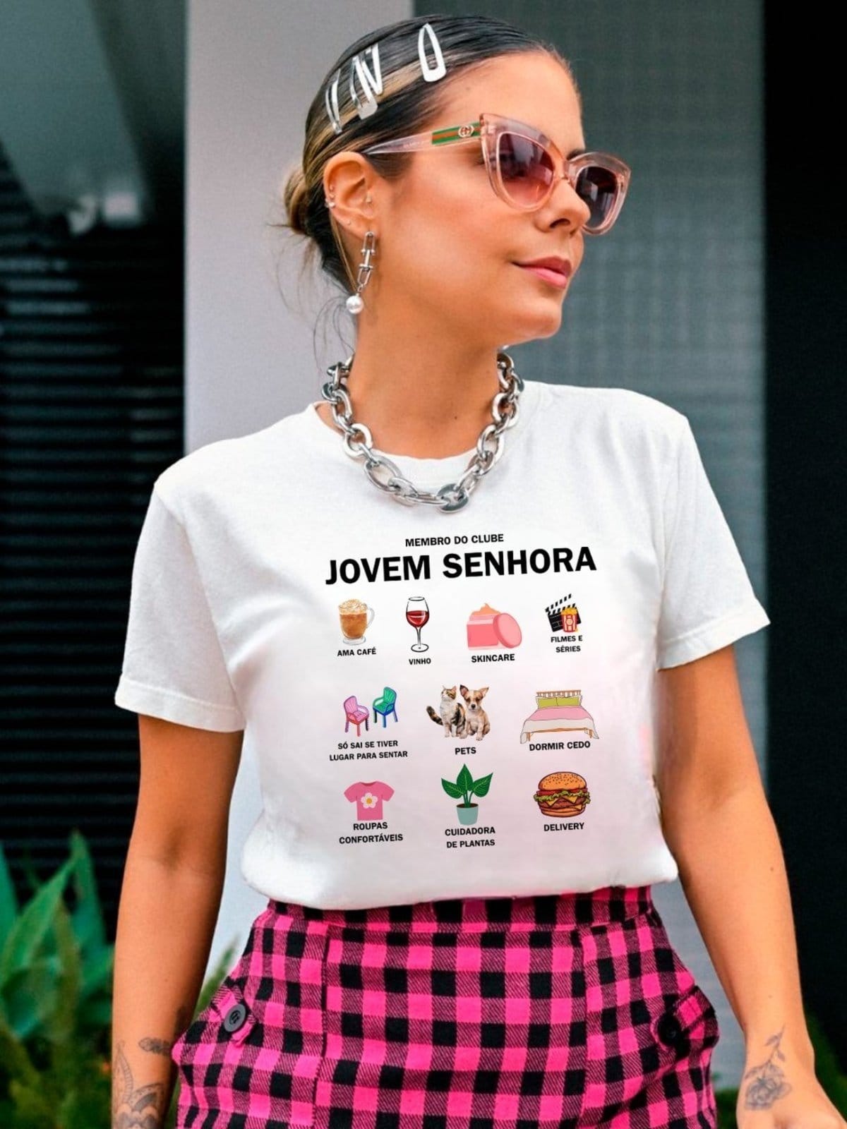 Camiseta Feminina Cianitas Branca Estampa Jovem Senhora - 2