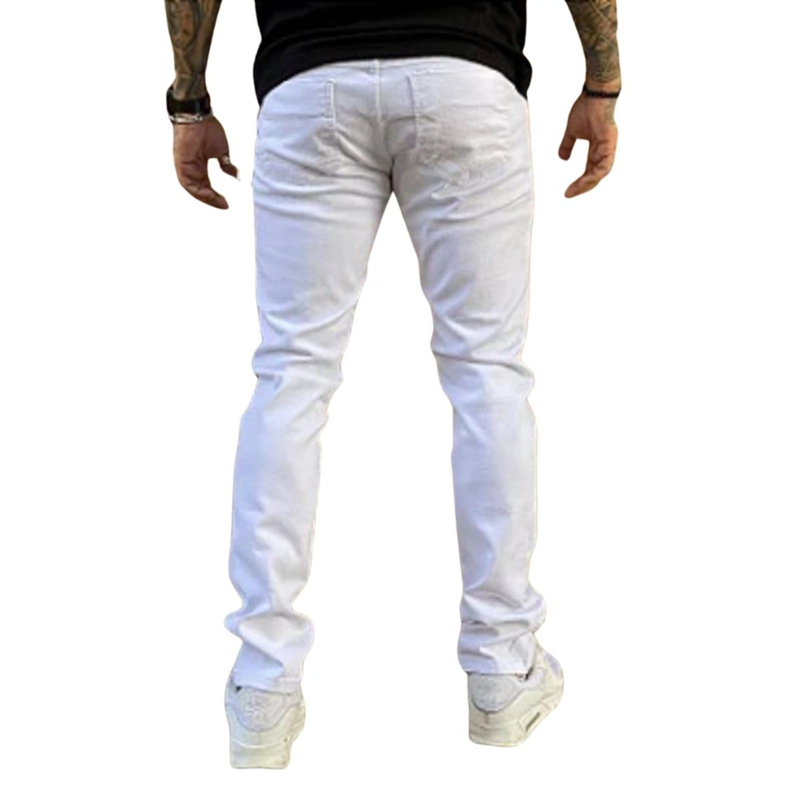 Vista 2 Calça Skinny Masculina Branca Na Sarja Jeans Loka branco