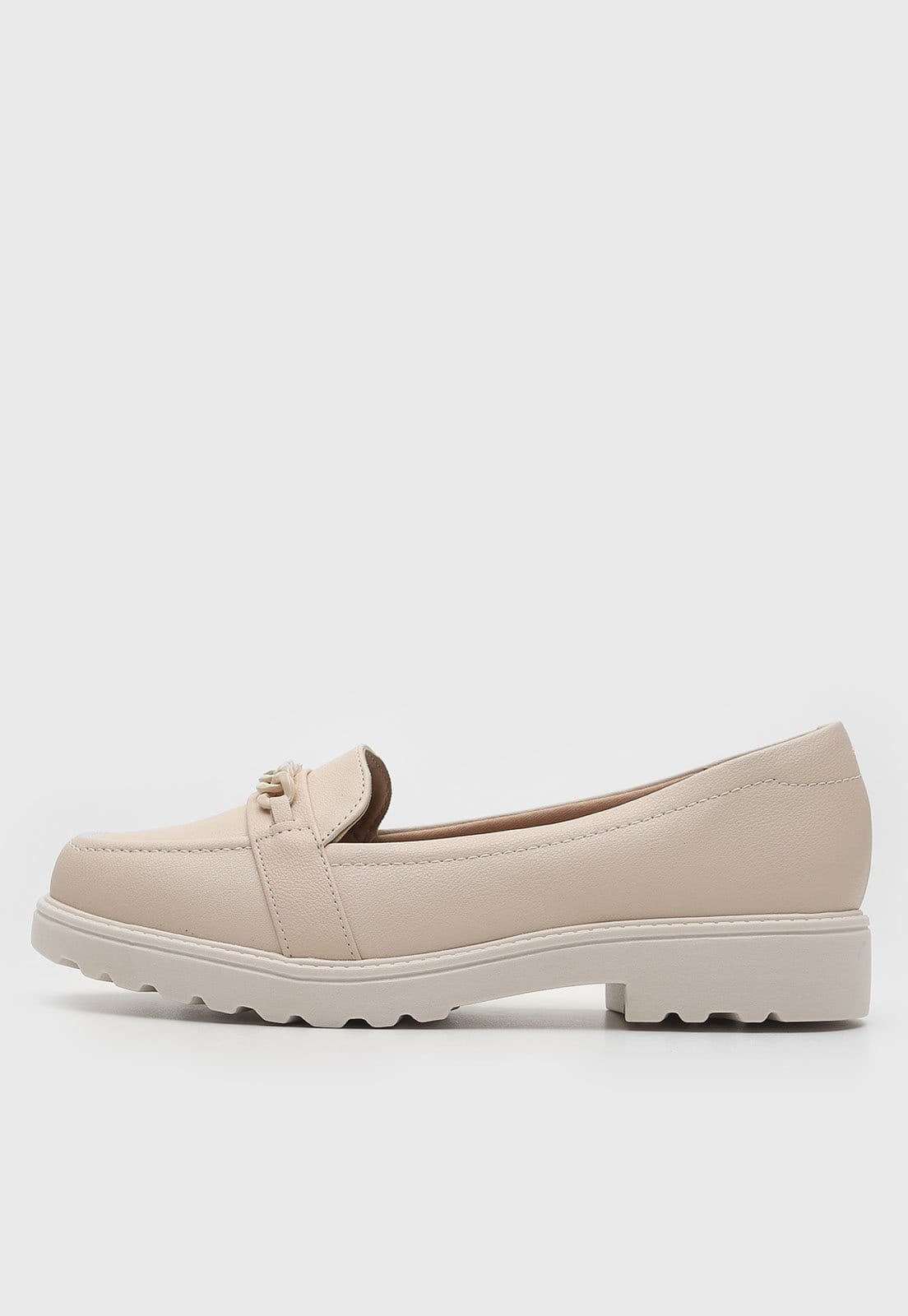 Mocassim Tratorado Modare Aplicação Off-White