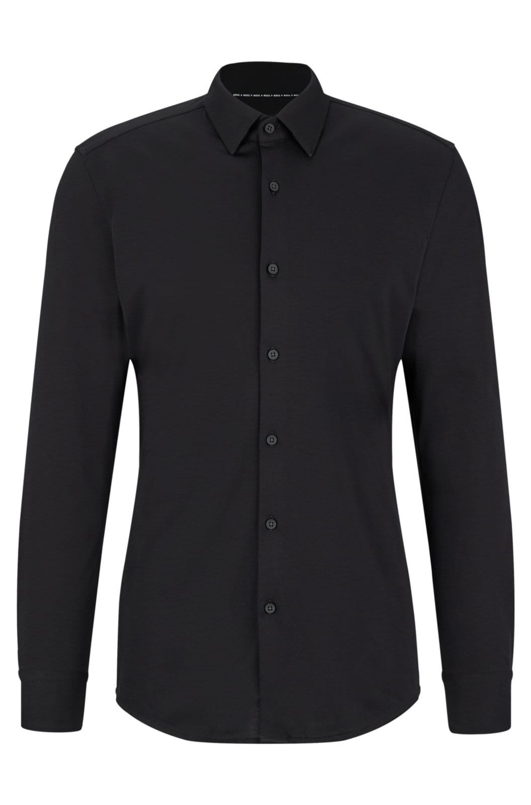 Camisa Slim Fit Em Jersey De Algodão De Performance Misto Com Stretch