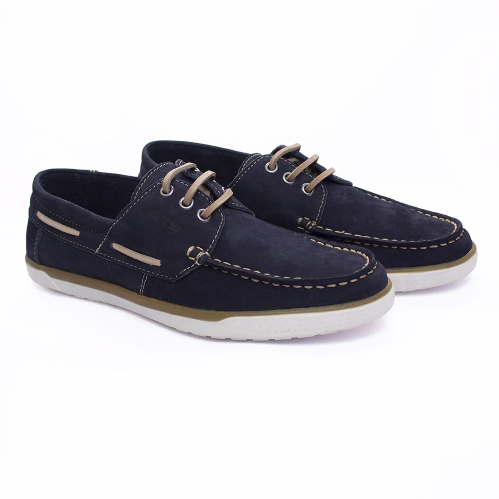 Mocassim Docksider Couro Masculino Casual Conforto Costurado À Mão Cadarço Reforçado Marinho