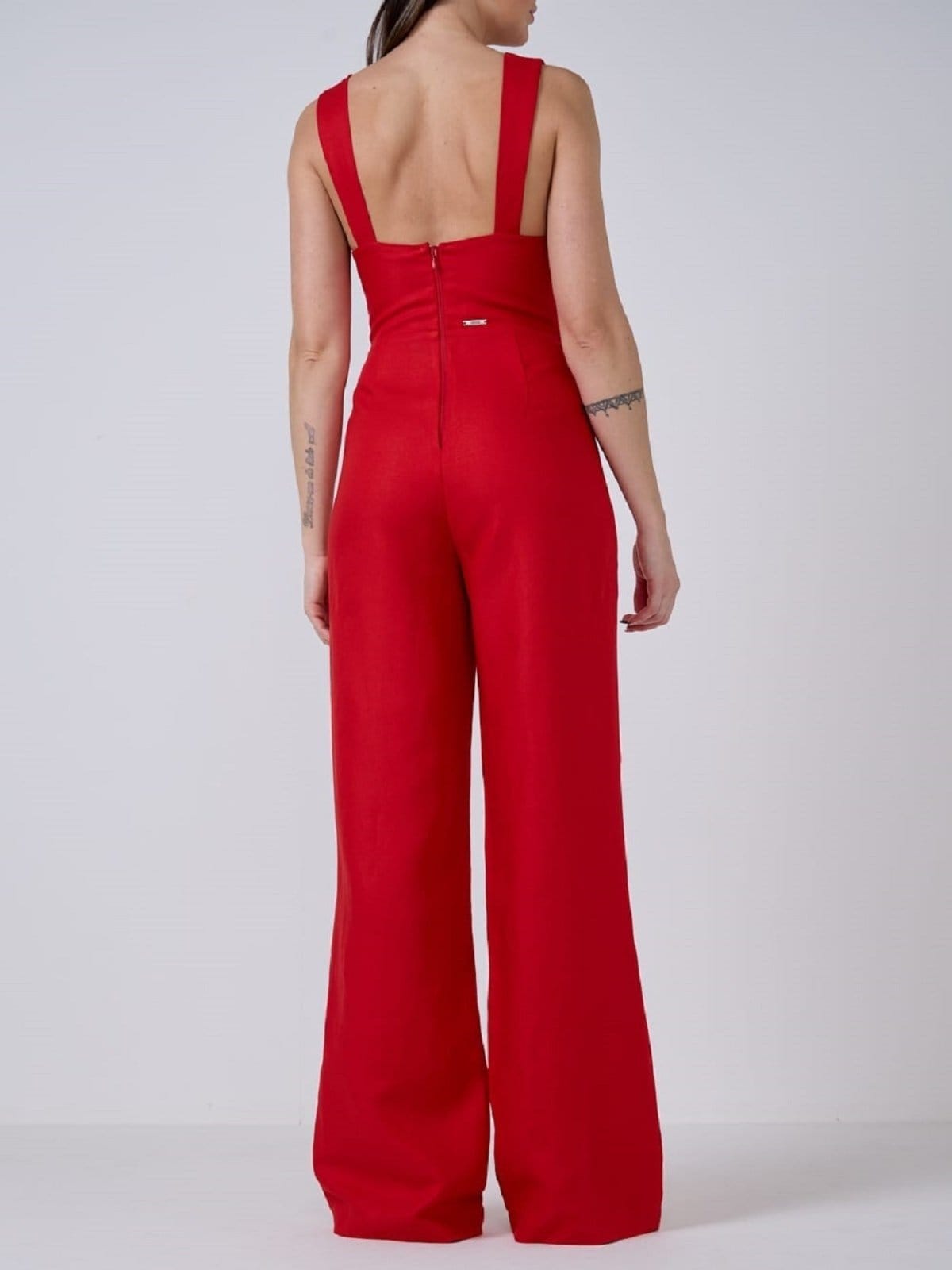 Vista 2 Macacao Sparkly Forum vermelho