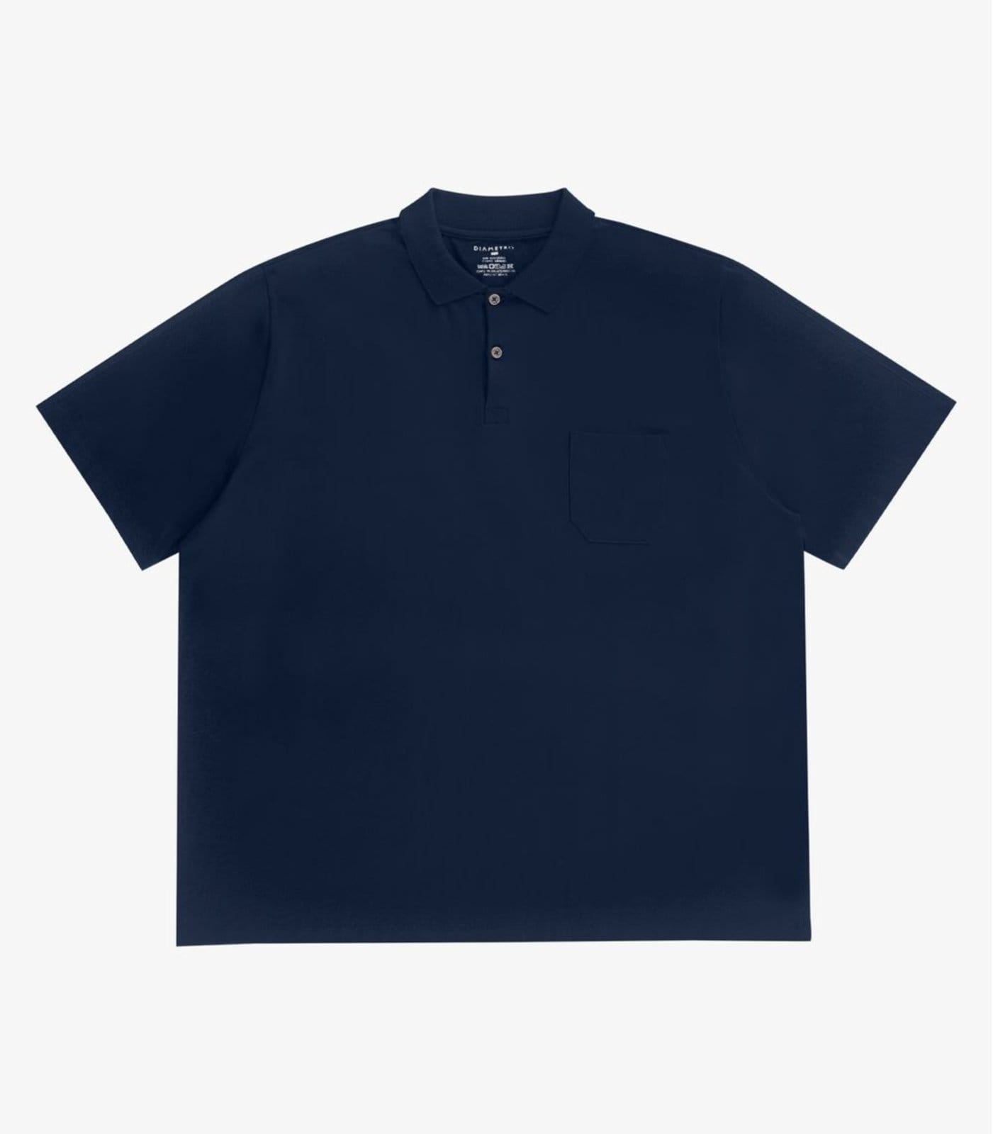 Vista 2 Camisa Polo Plus Size Masculina Diametro Diametro basicos azul